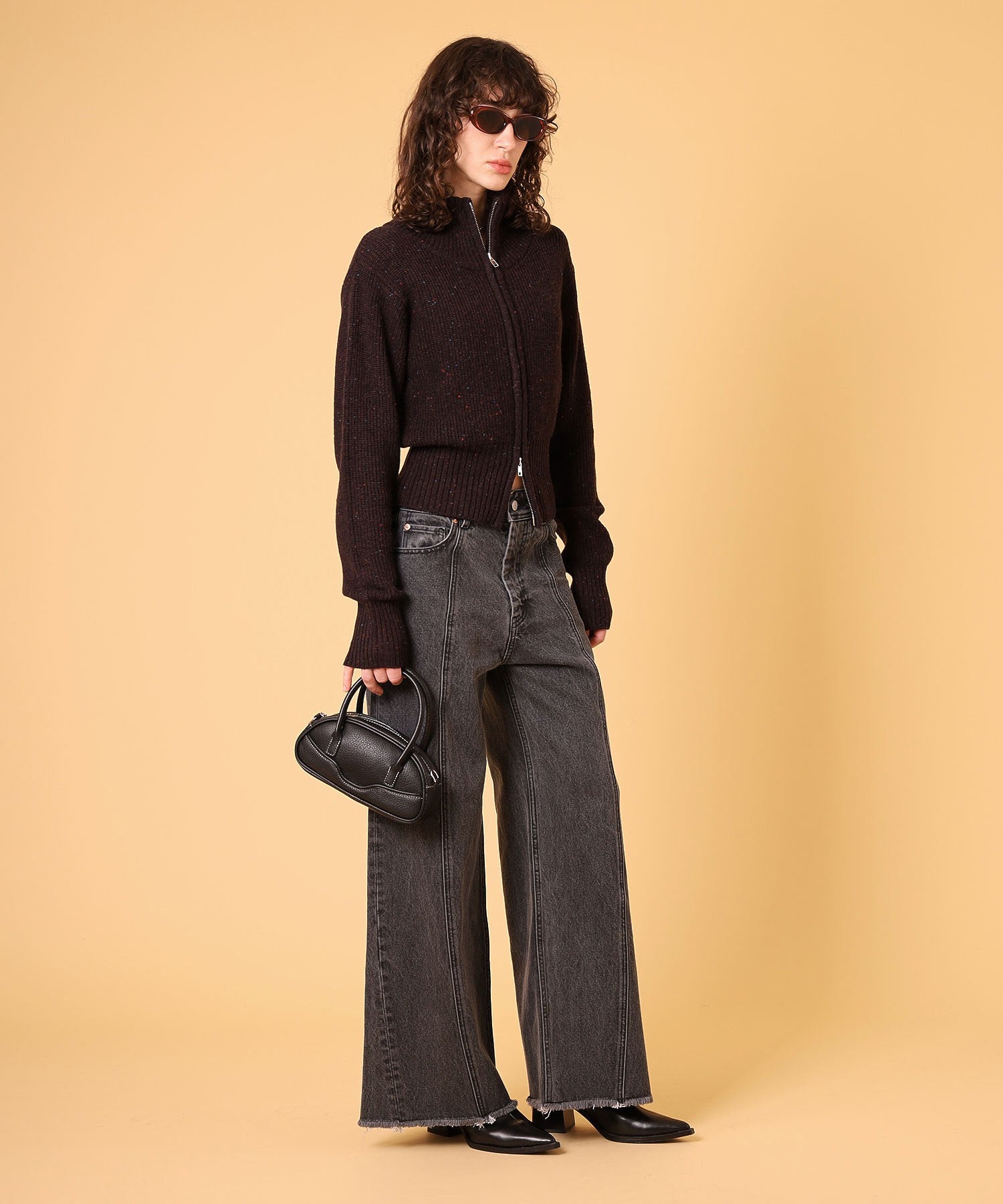 ネップジップアップセーター