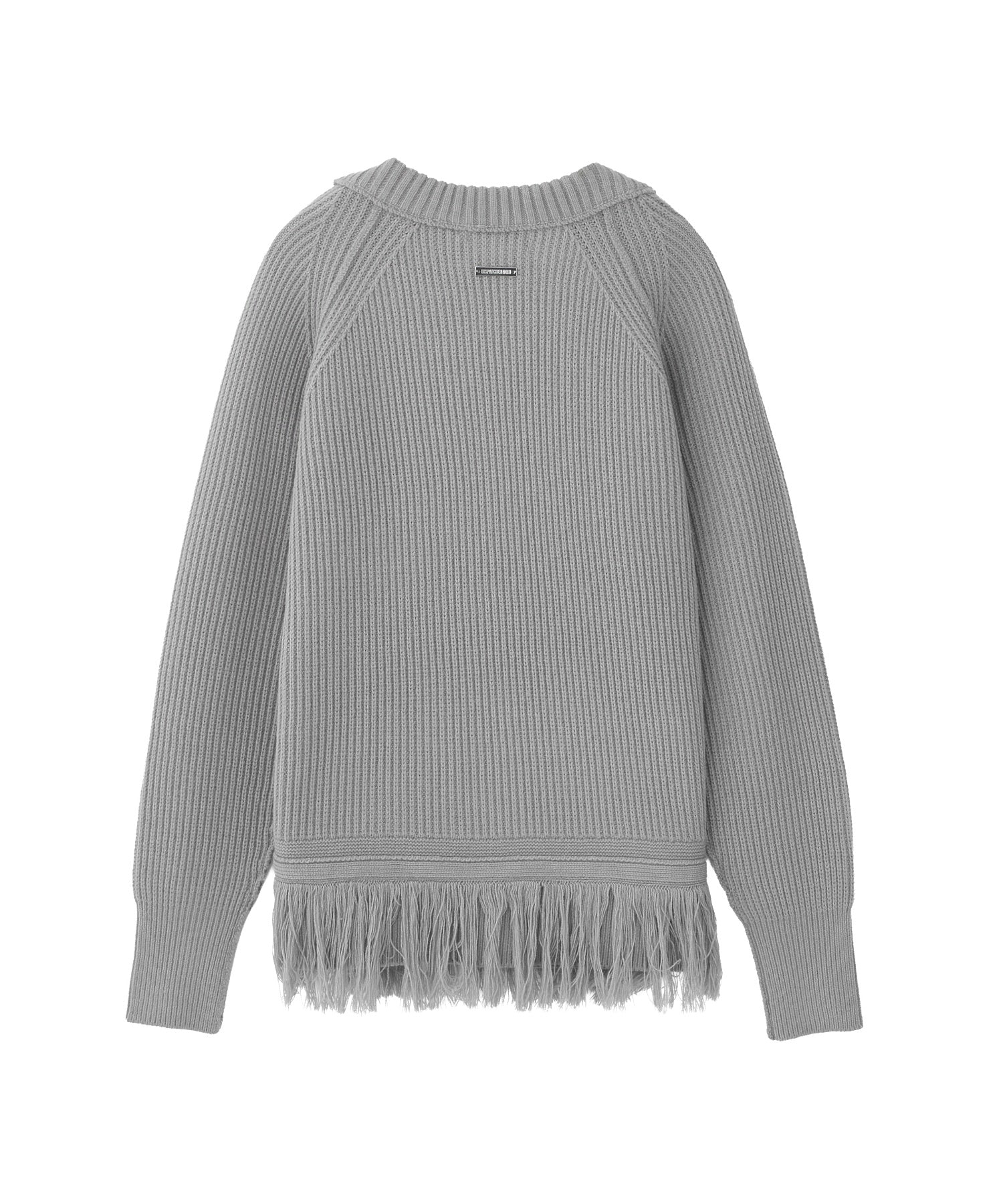 オーバーサイズフリンジニットプルオーバー