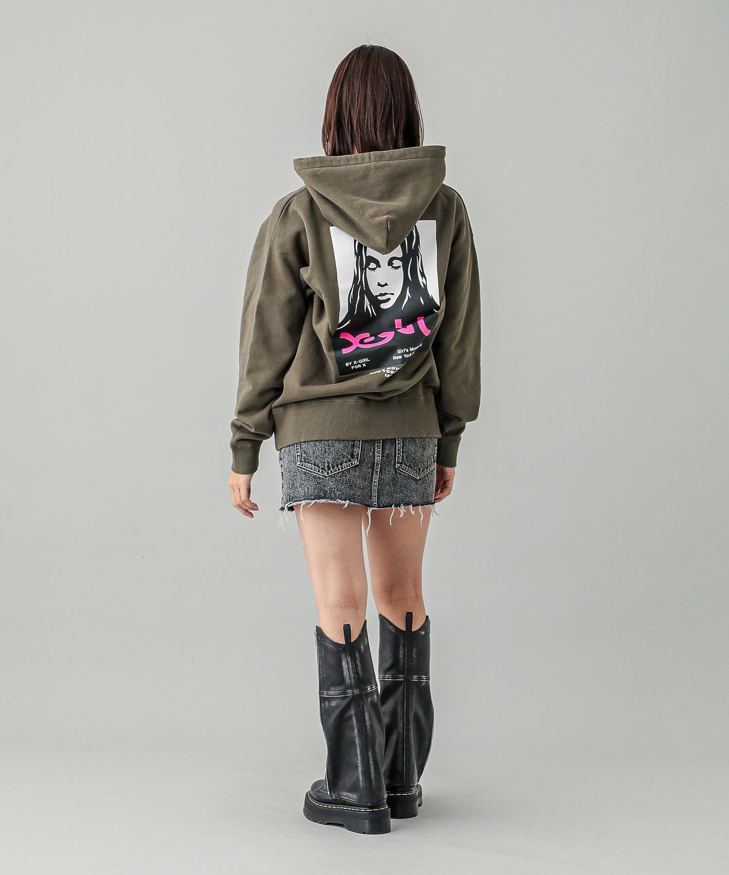 X-girl FACE POSTER SWEAT HOODIE