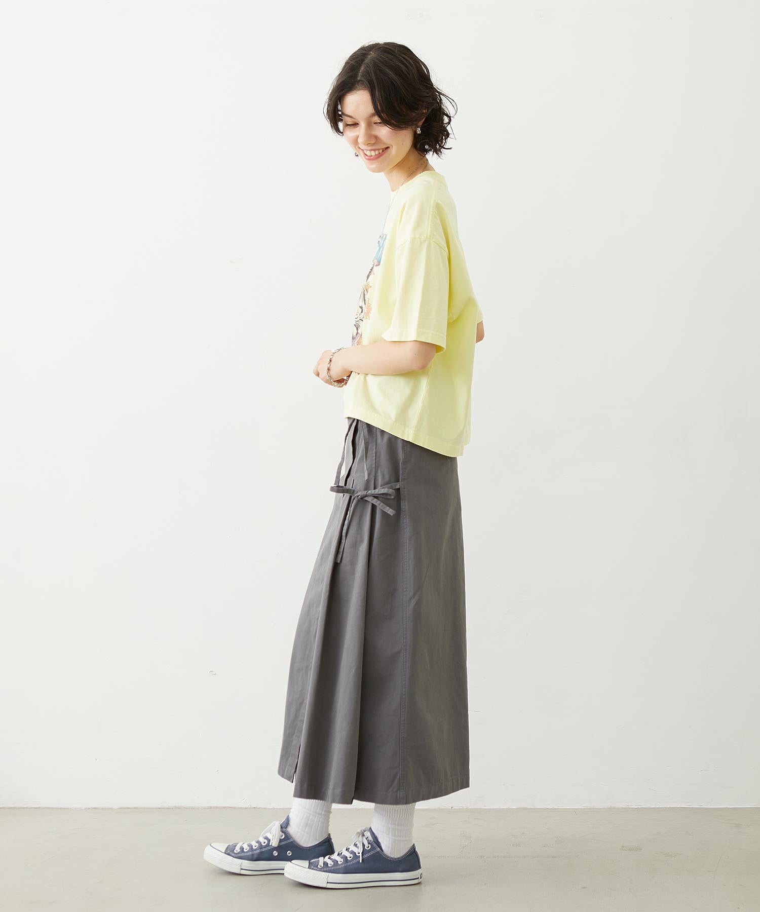 CHINO TUCK LONG SKIRT