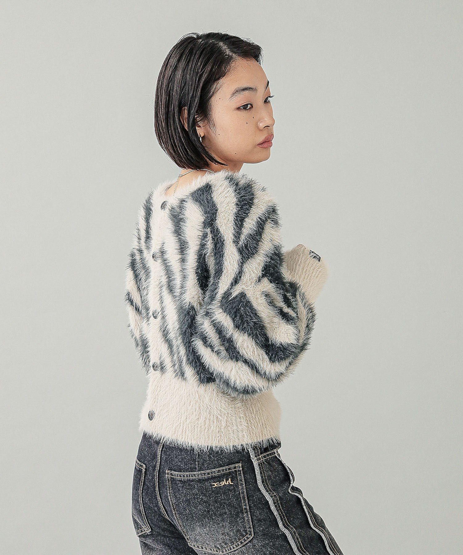 ZEBRA 2WAY KNIT CARDIGAN