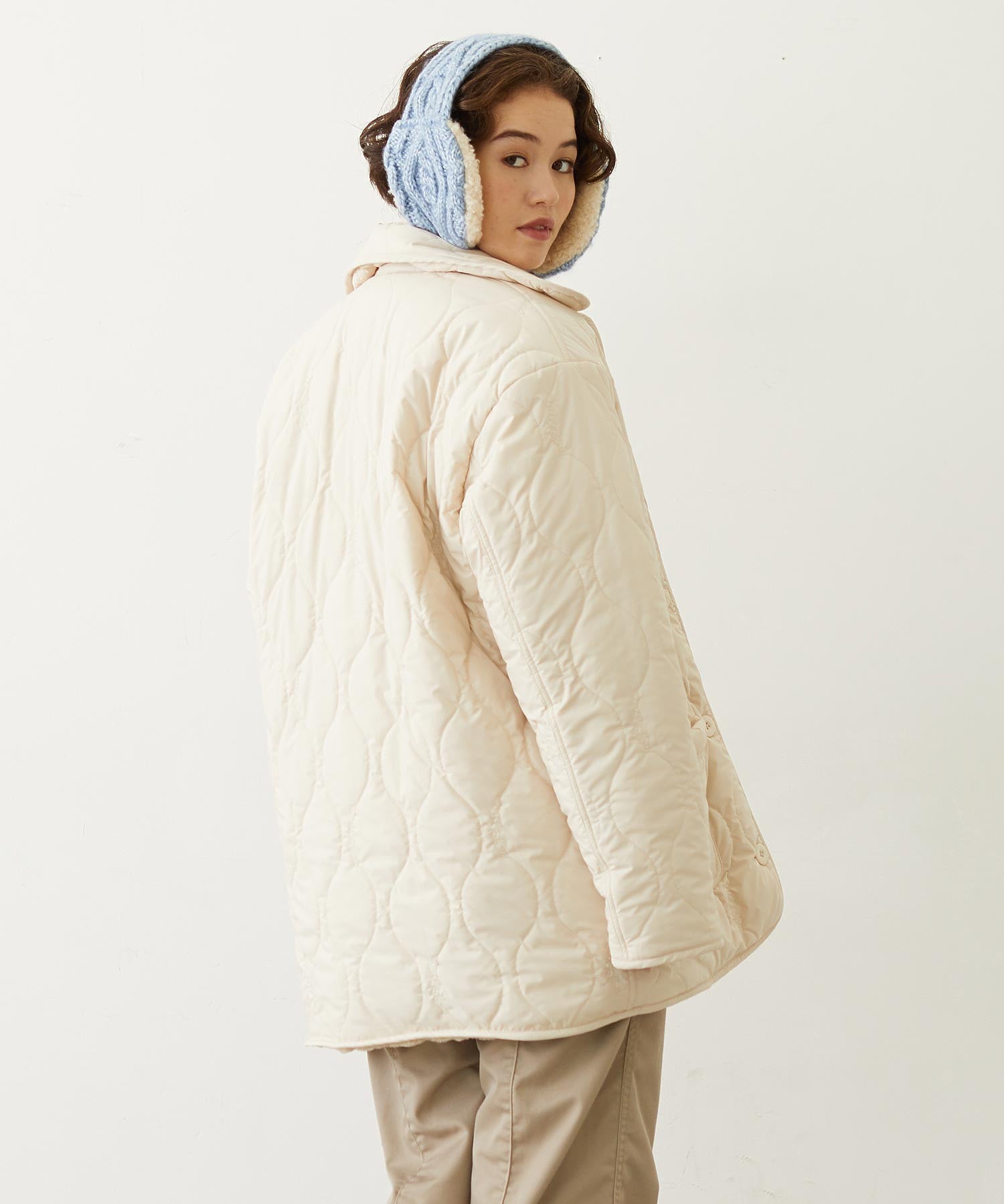 REVERSIBLE QUILTED LOGO LONG COAT