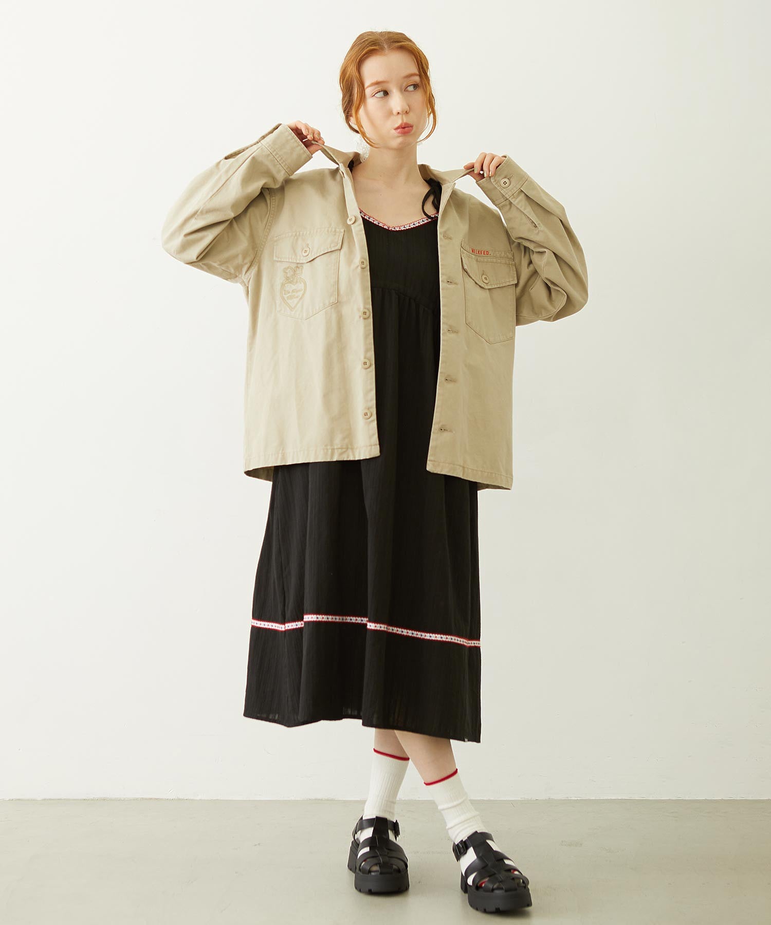 TYROLEAN TAPE CAMI DRESS