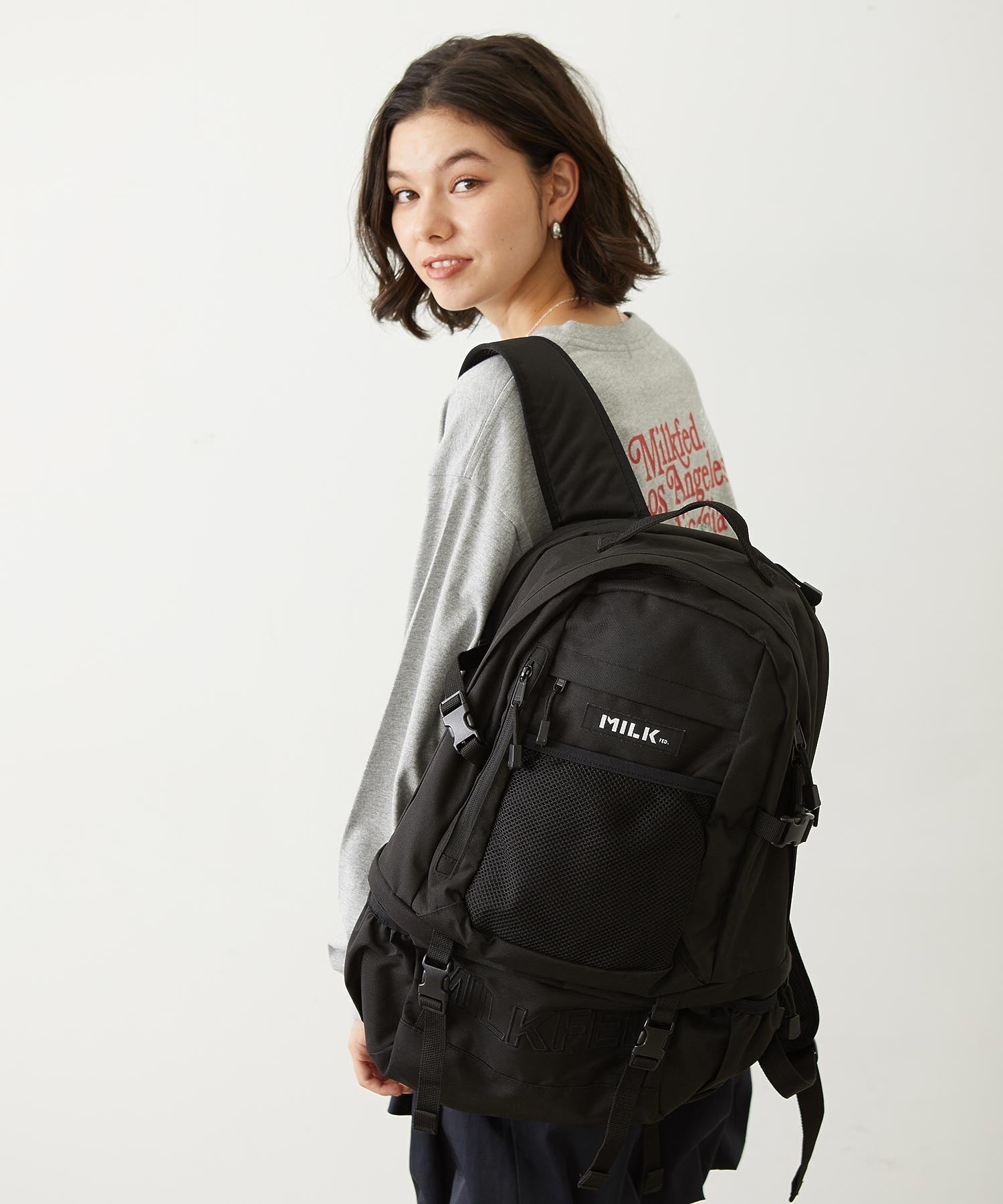 【定番】NEO EMBROIDERY BIG BACKPACK BAR MILKFED.