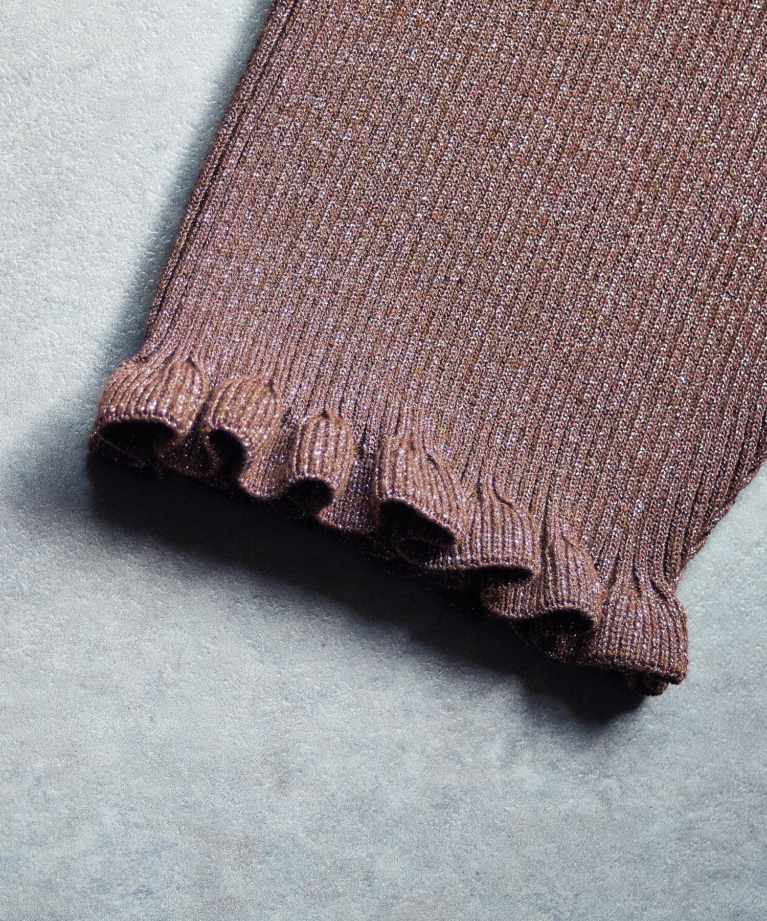 CREOLME/LAME KNIT HALF PANTS