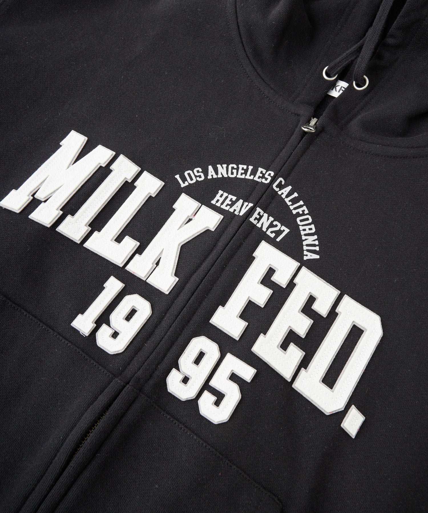 COLLEGE PATCH ZIP UP HOODIE