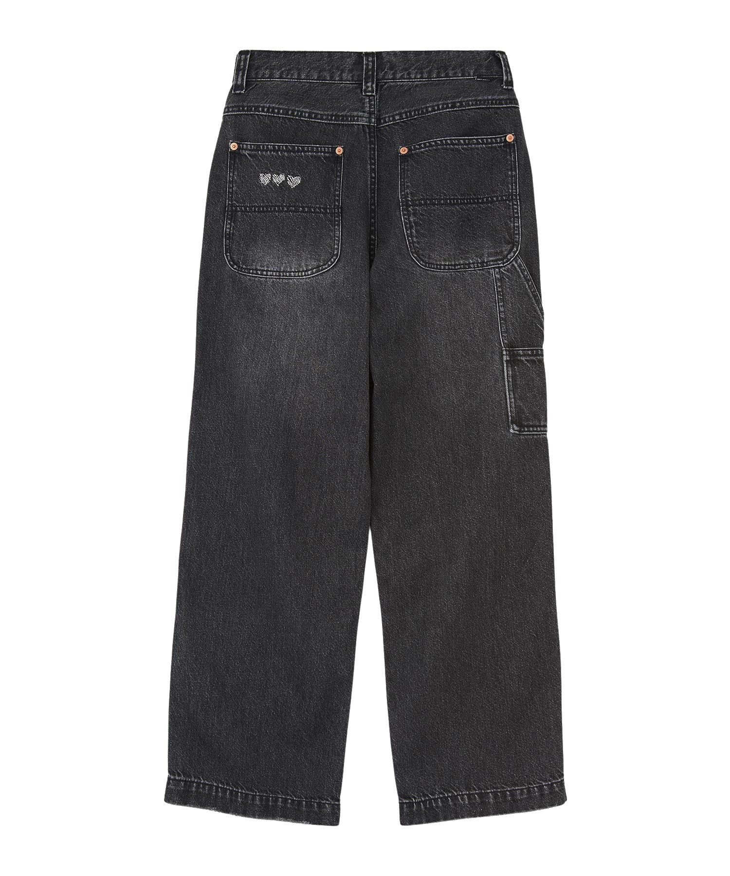 DOUBLE KNEE DISTRESSED DENIM PANTS