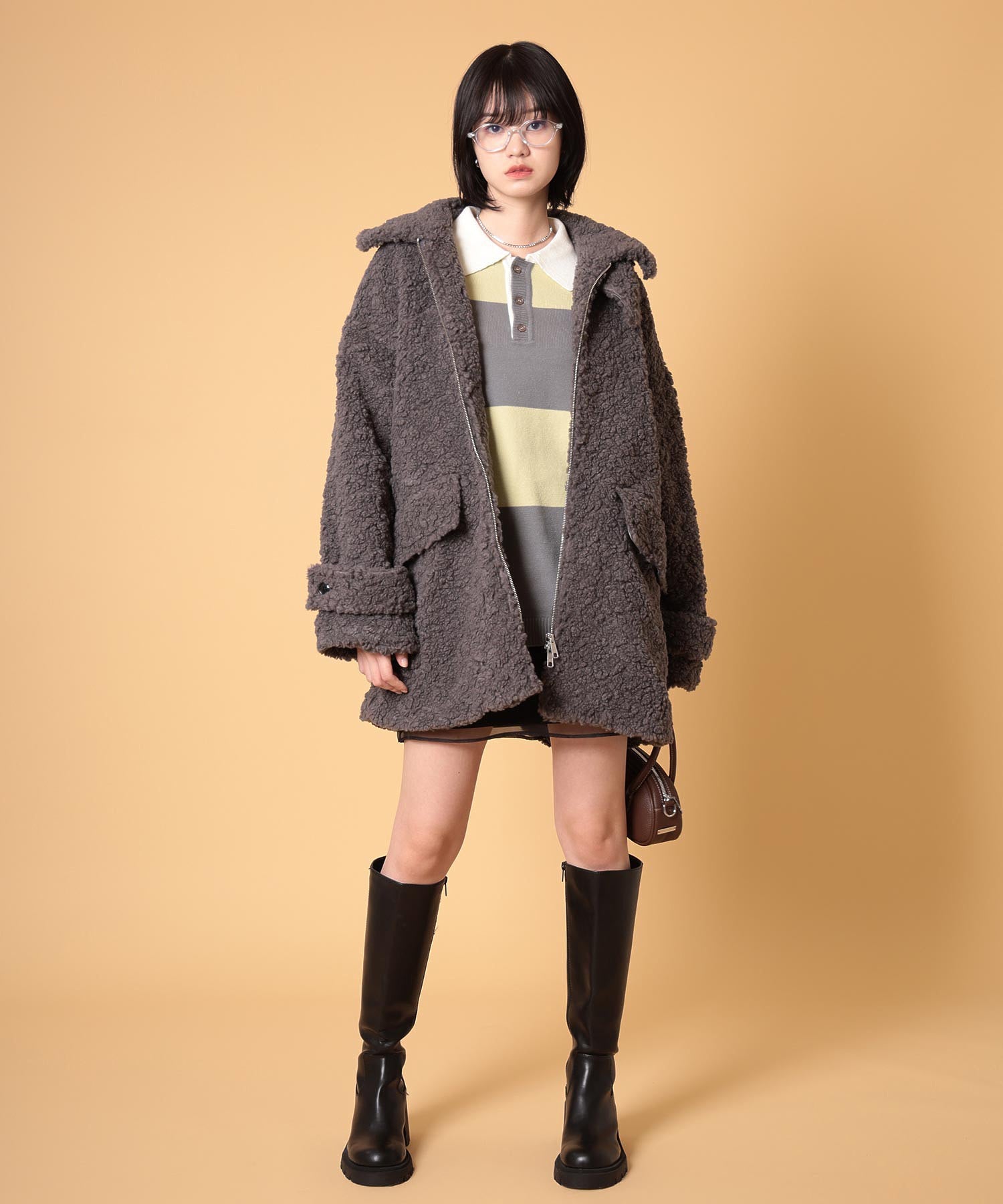 ボアハーフコート