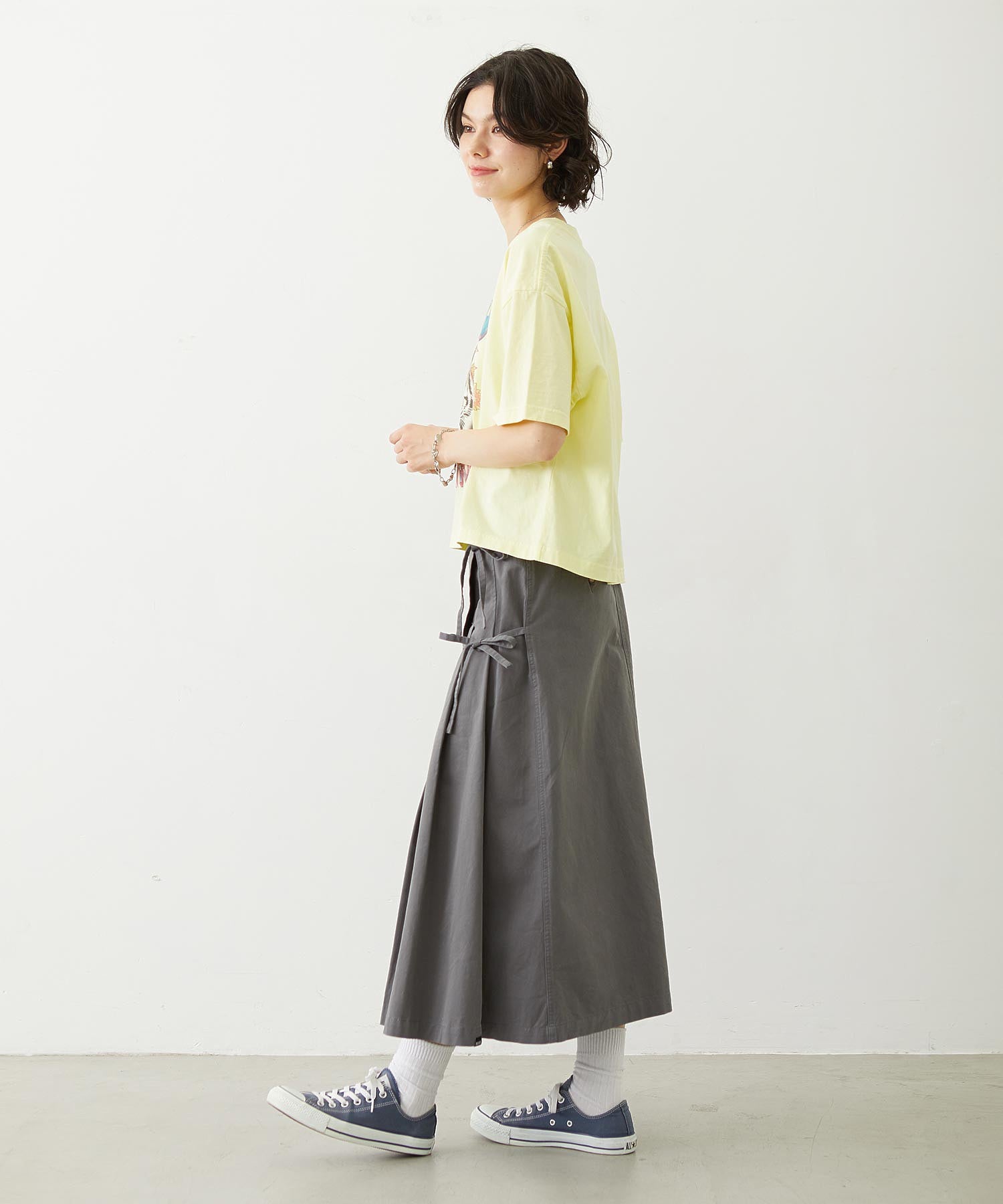 CHINO TUCK LONG SKIRT