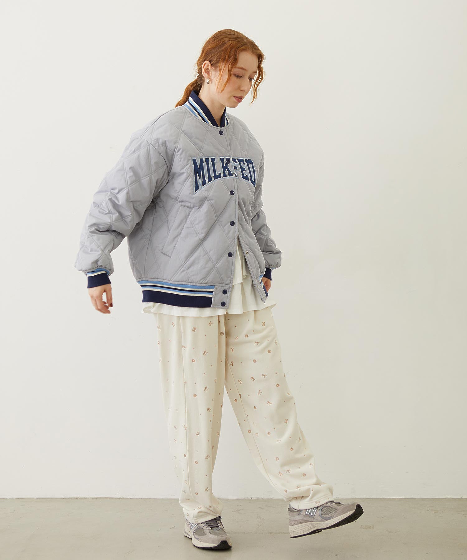 SATIN LOGO PATCH QUILTED JACKET