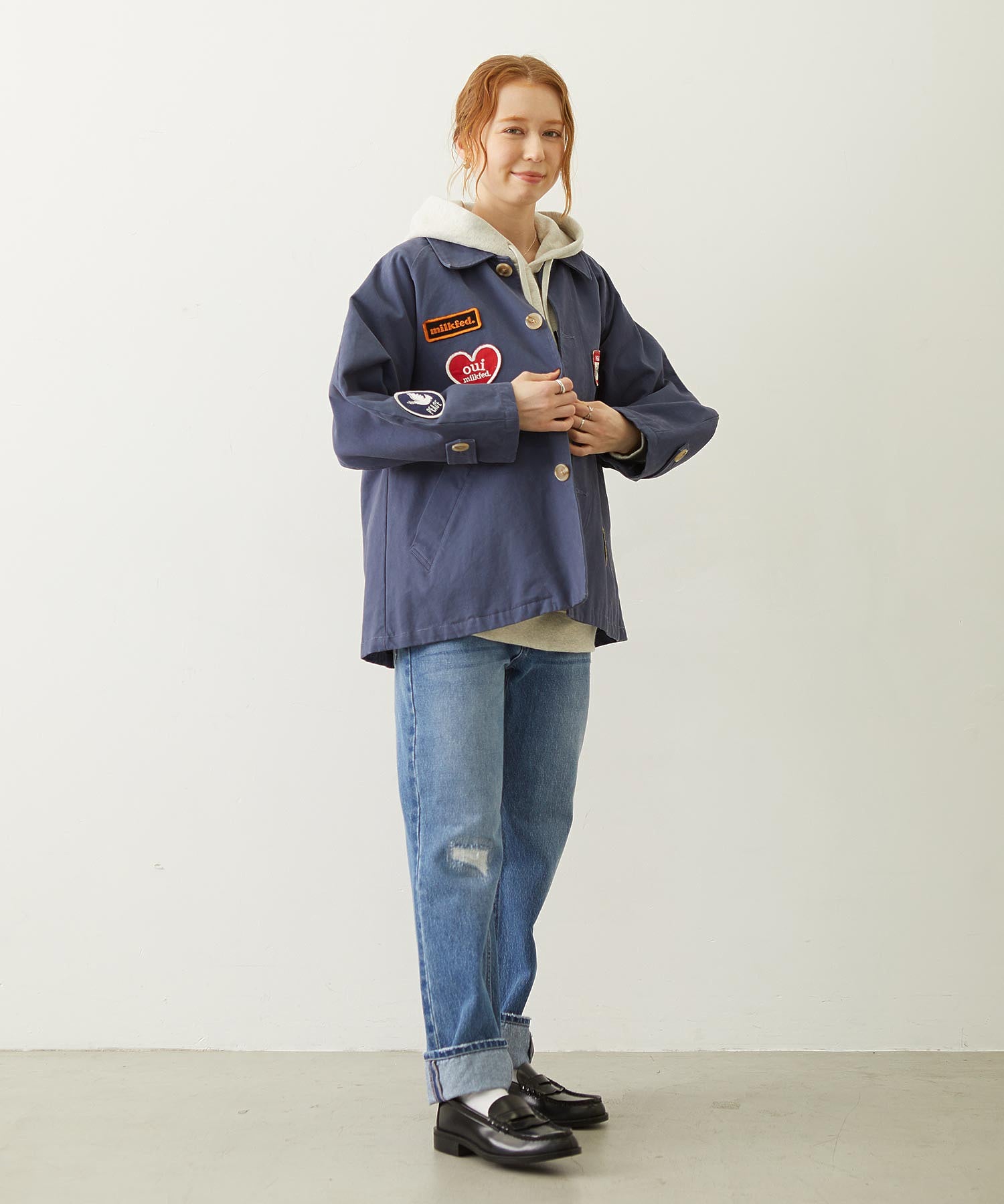 REPAIR DETAIL DENIM PANTS