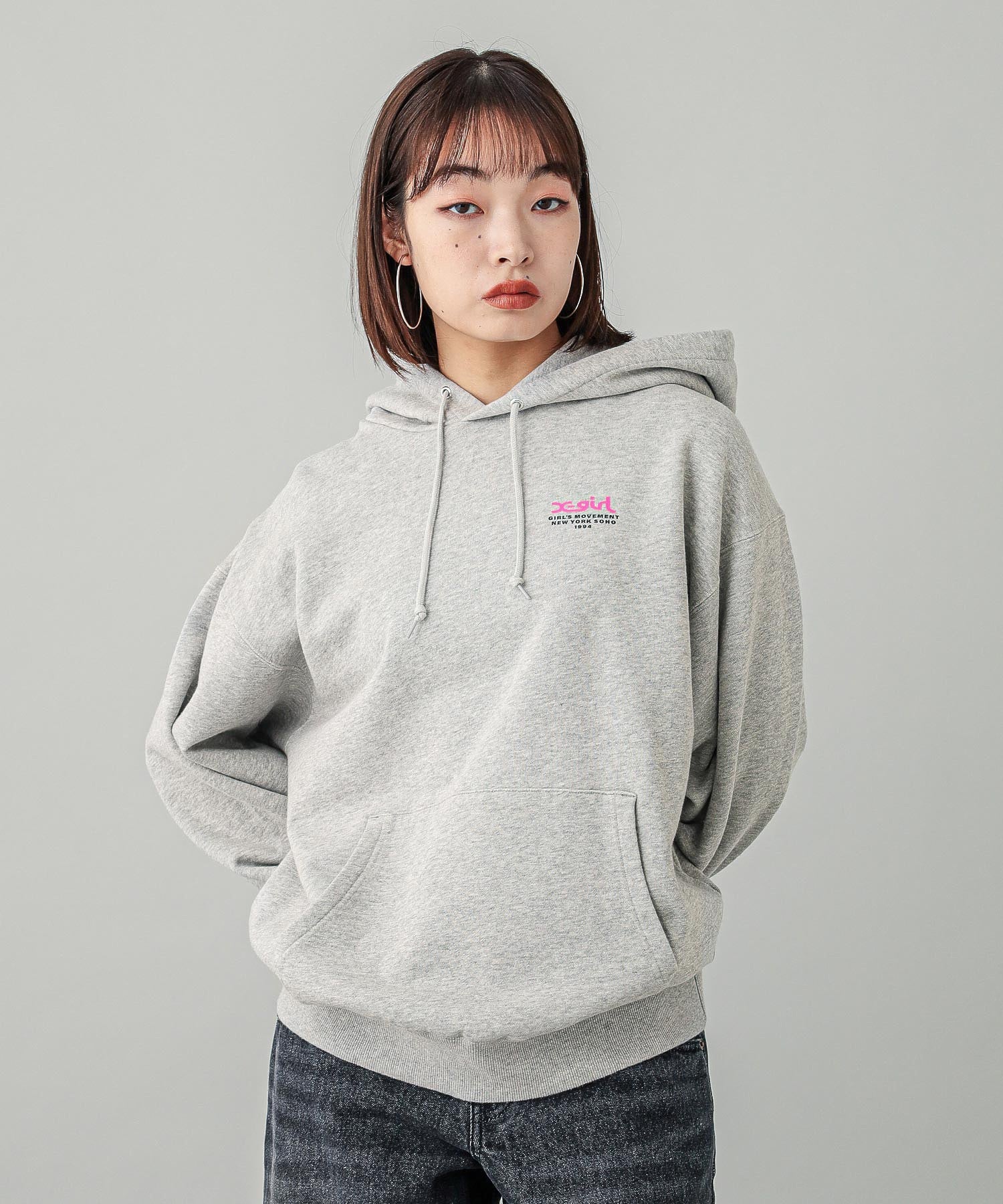 X-girl FACE POSTER SWEAT HOODIE