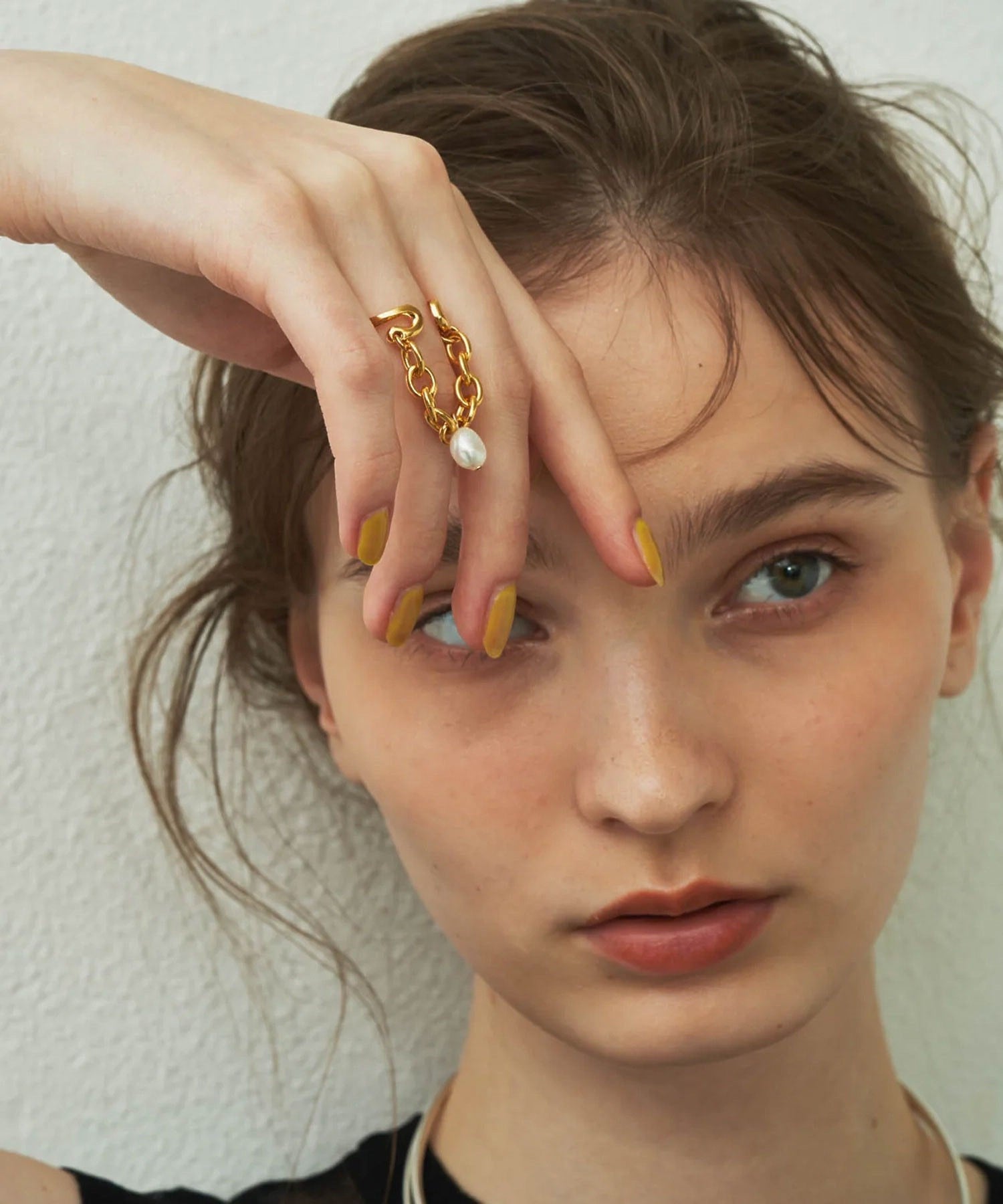 loni/IVY PEARL CHAIN RING