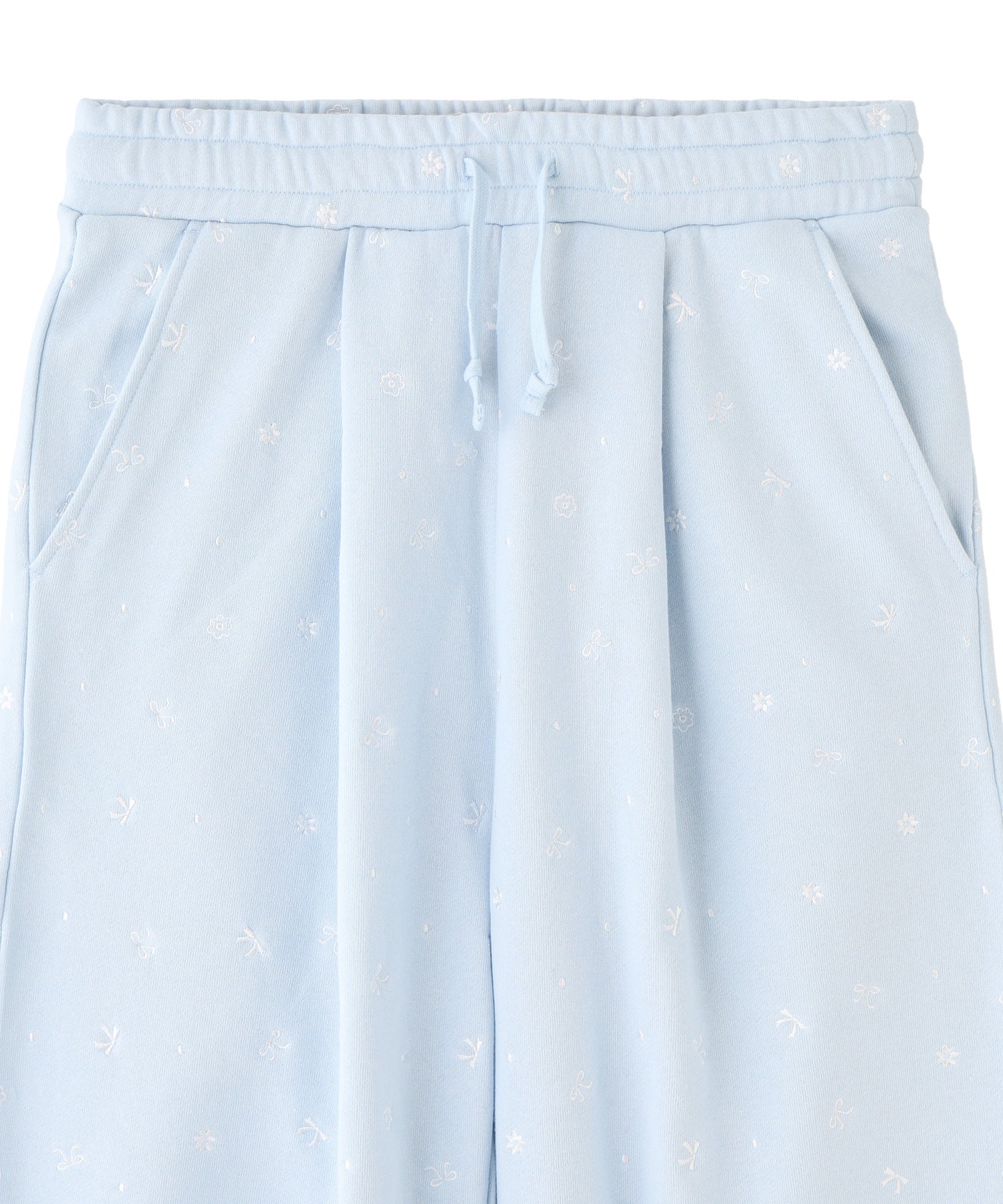 EMBROIDERY TUCK SWEAT PANTS