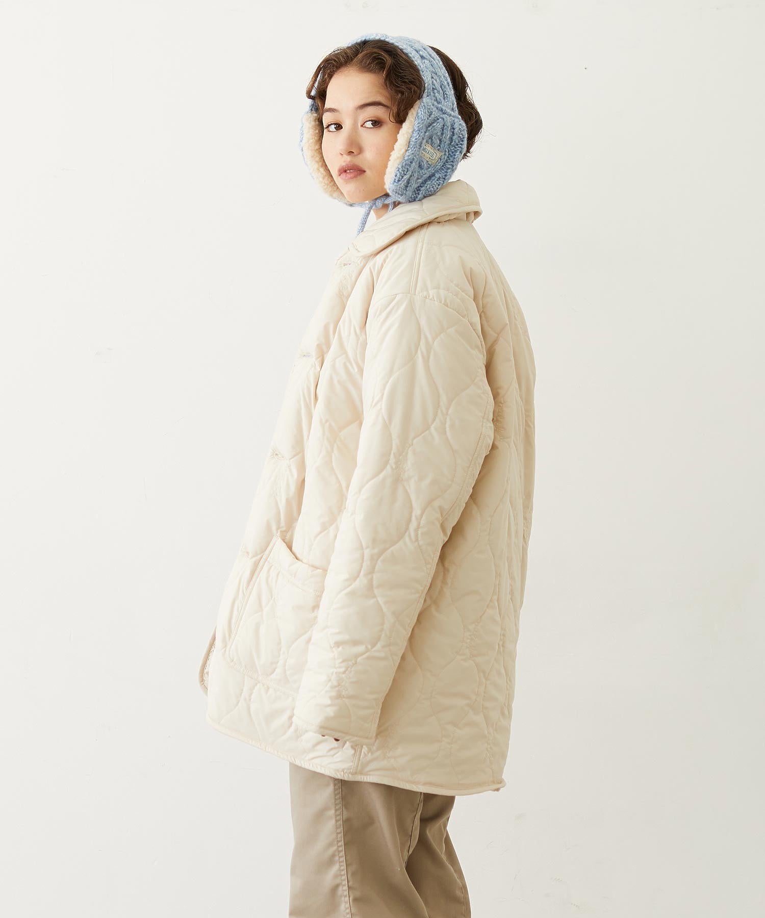 REVERSIBLE QUILTED LOGO LONG COAT