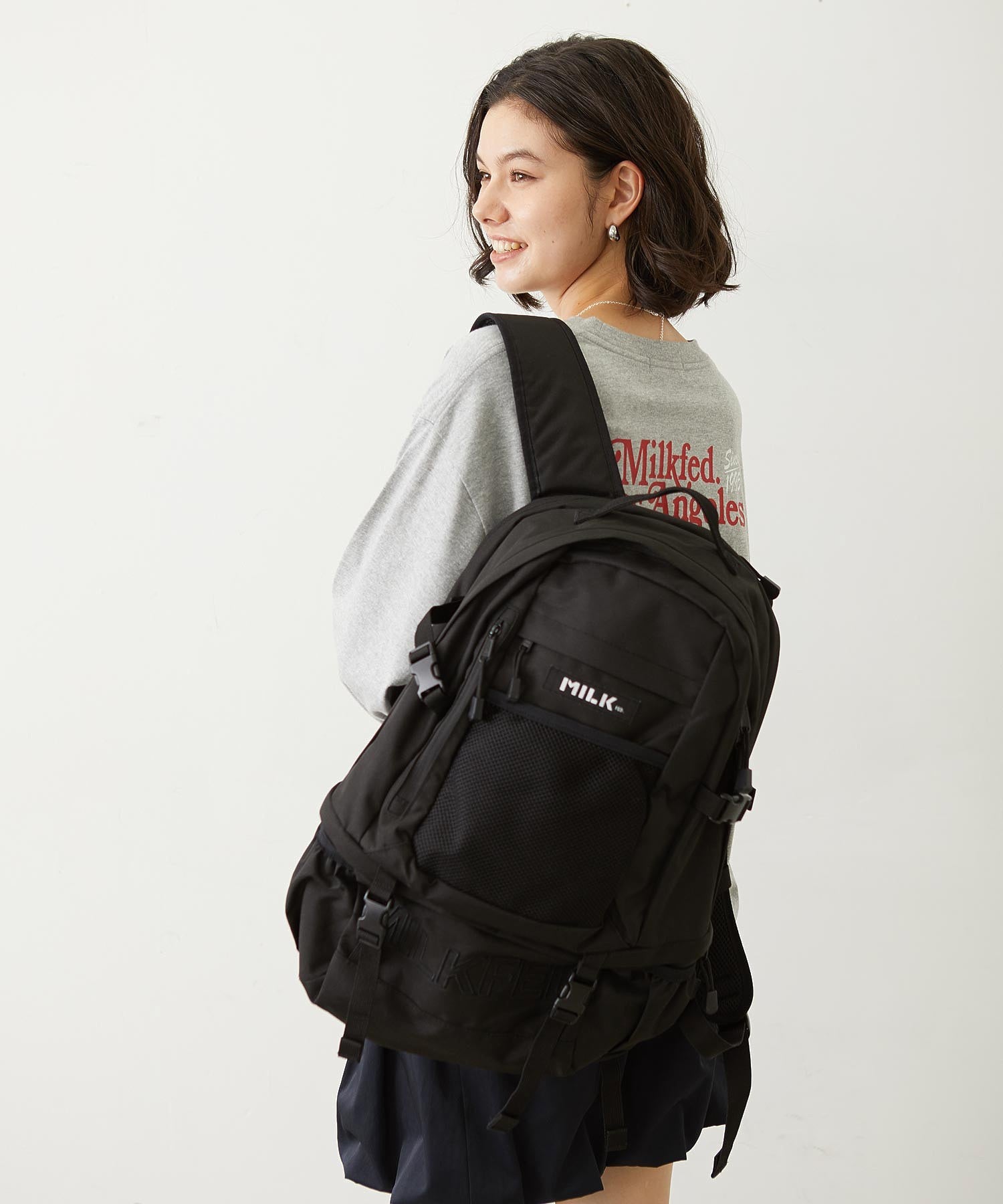 【定番】NEO EMBROIDERY BIG BACKPACK BAR MILKFED.
