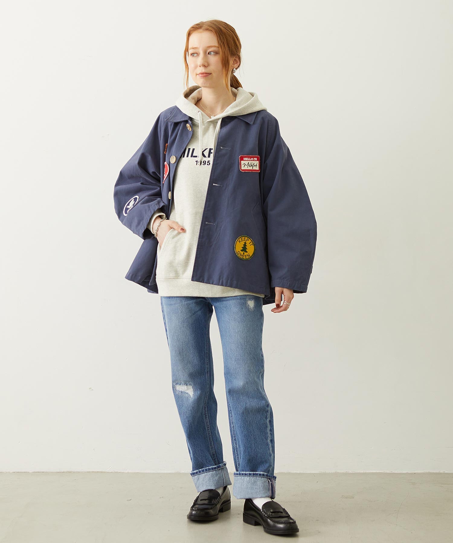 REPAIR DETAIL DENIM PANTS