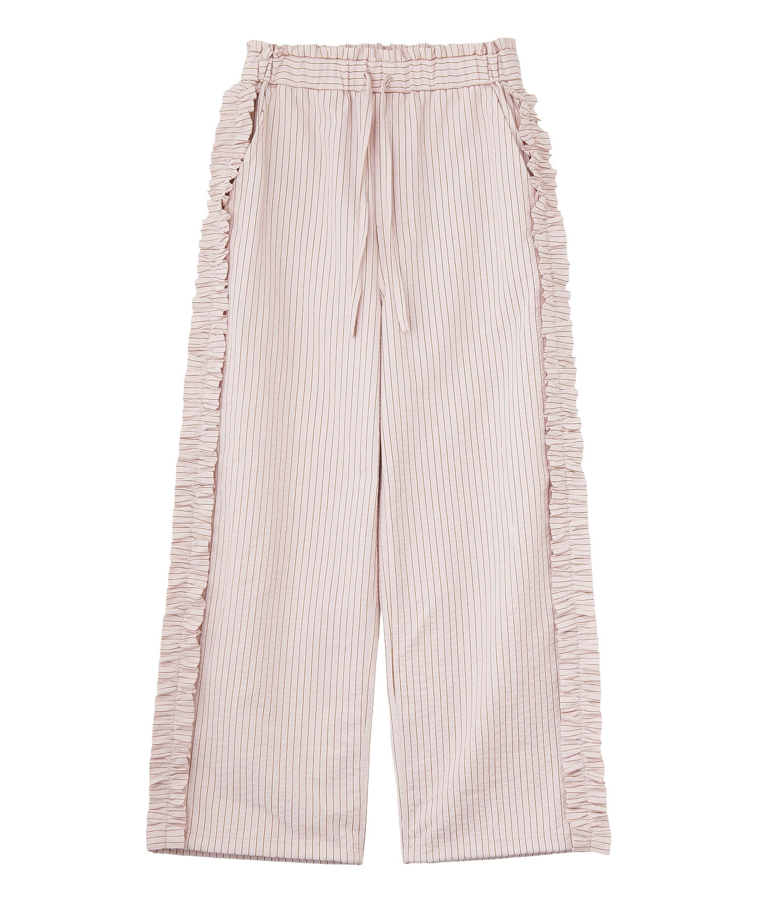 STRIPED RUFFLE PANTS