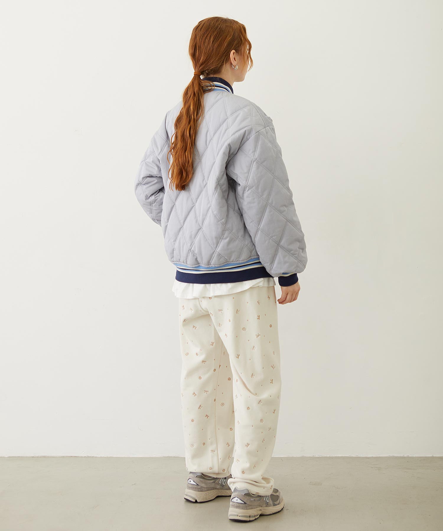 SATIN LOGO PATCH QUILTED JACKET