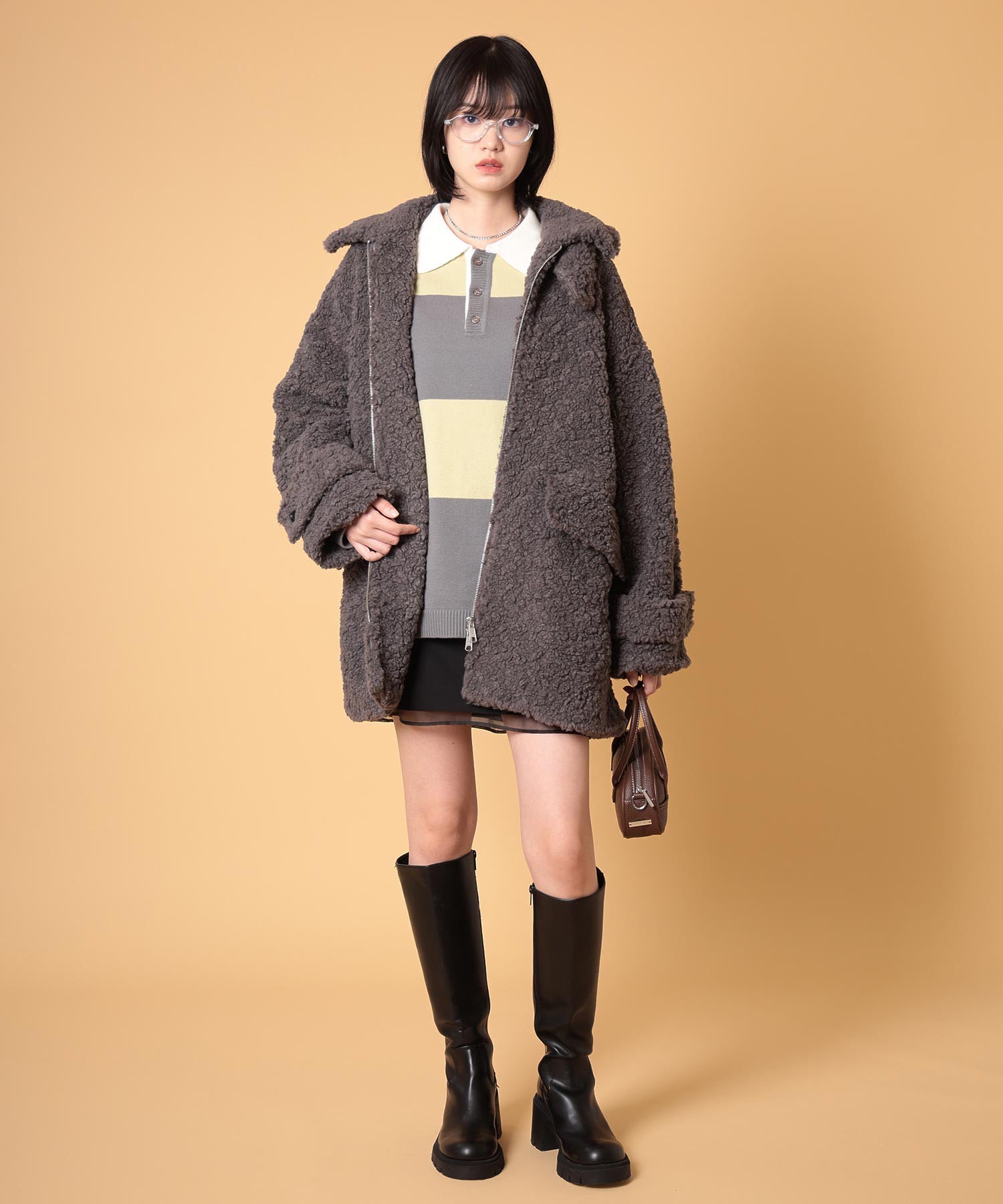 ボアハーフコート