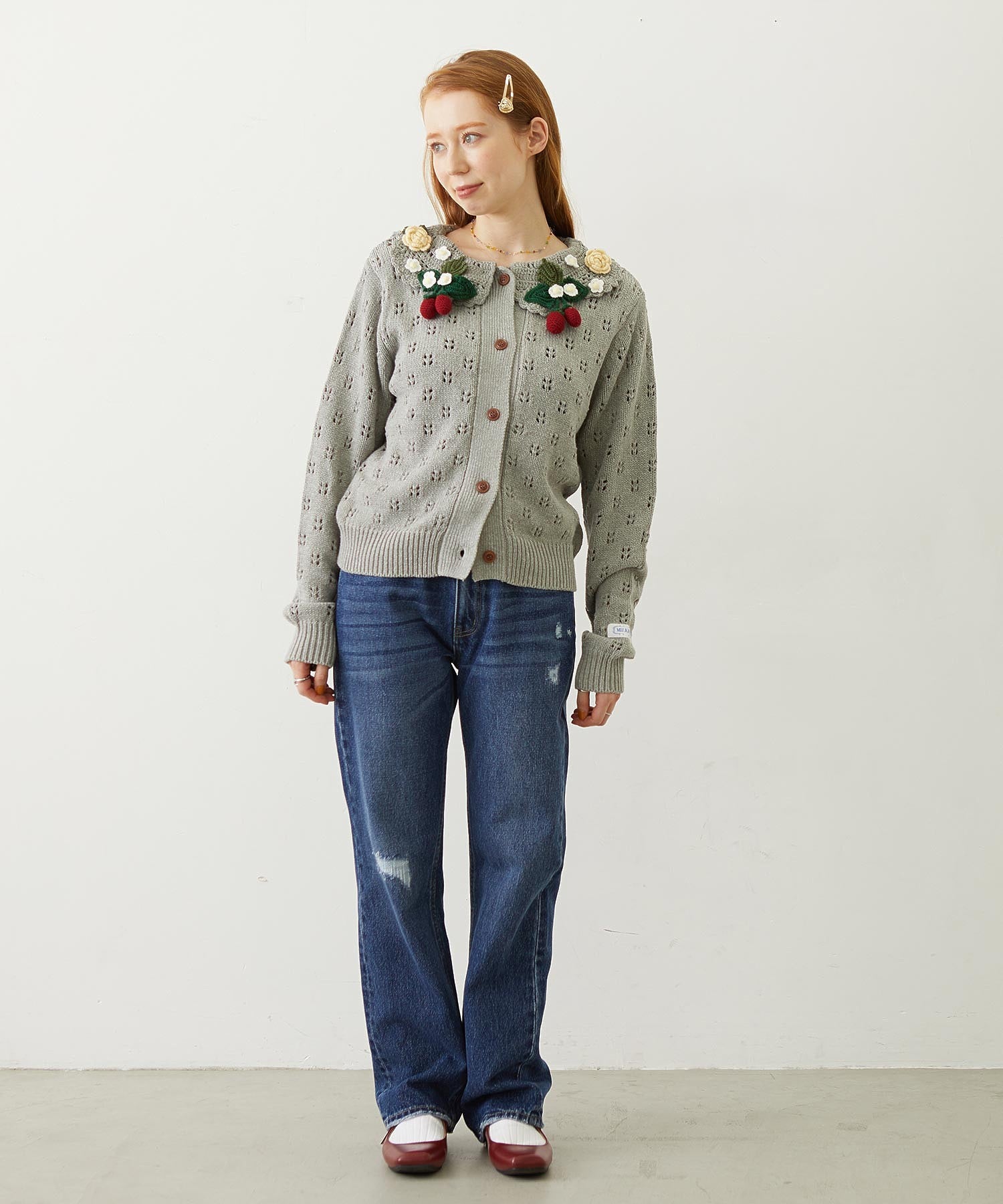 REPAIR DETAIL DENIM PANTS