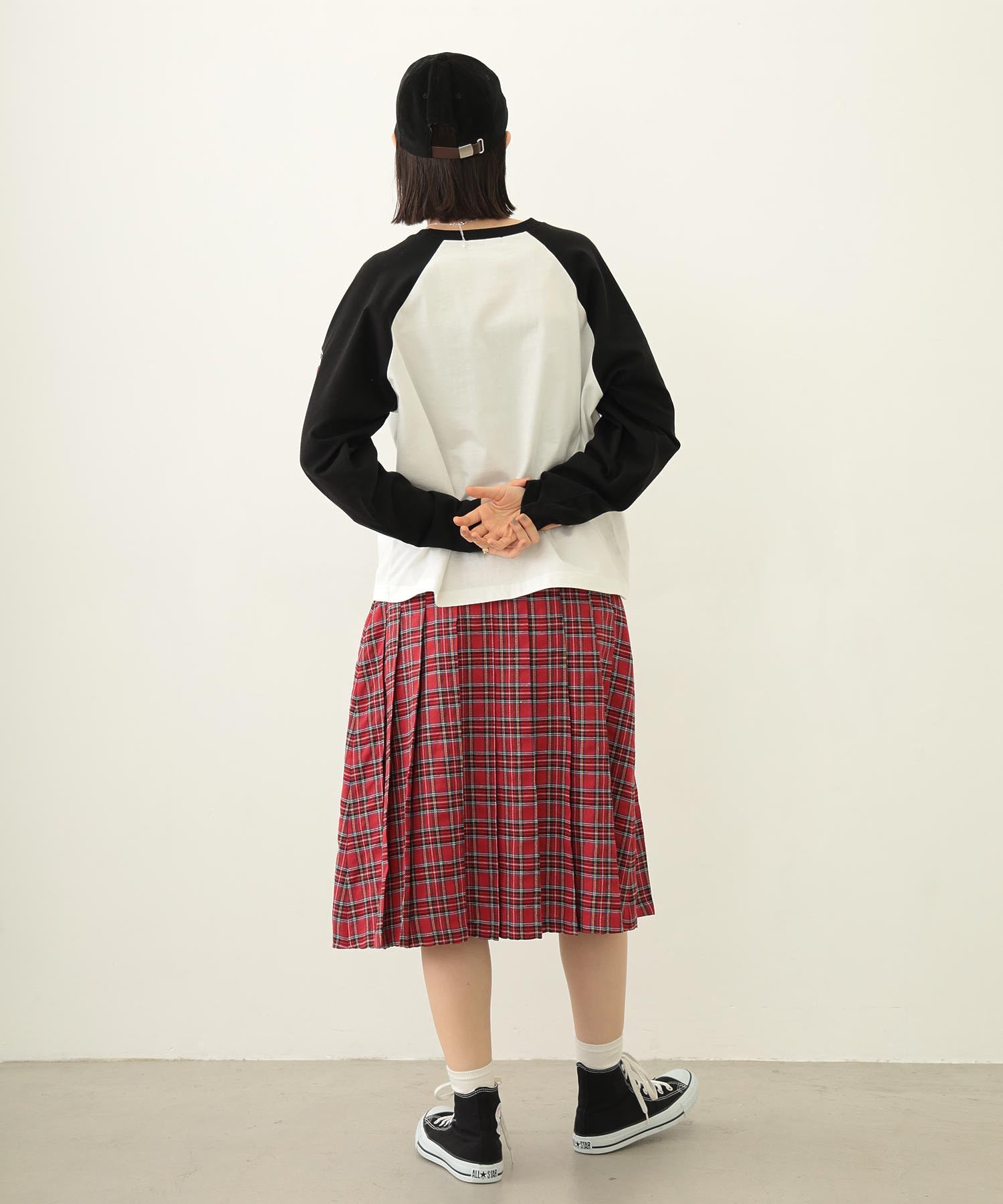 PLEATED PLAID SKIRT