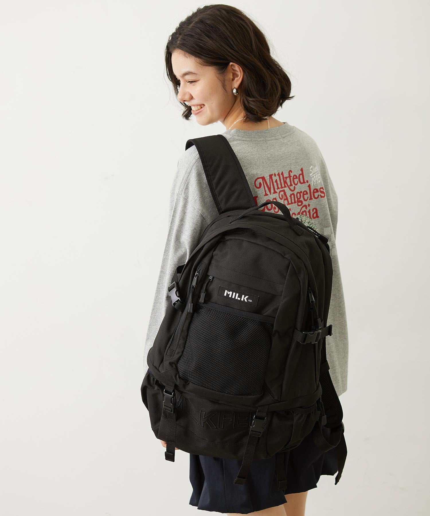 【定番】NEO EMBROIDERY BIG BACKPACK BAR MILKFED.