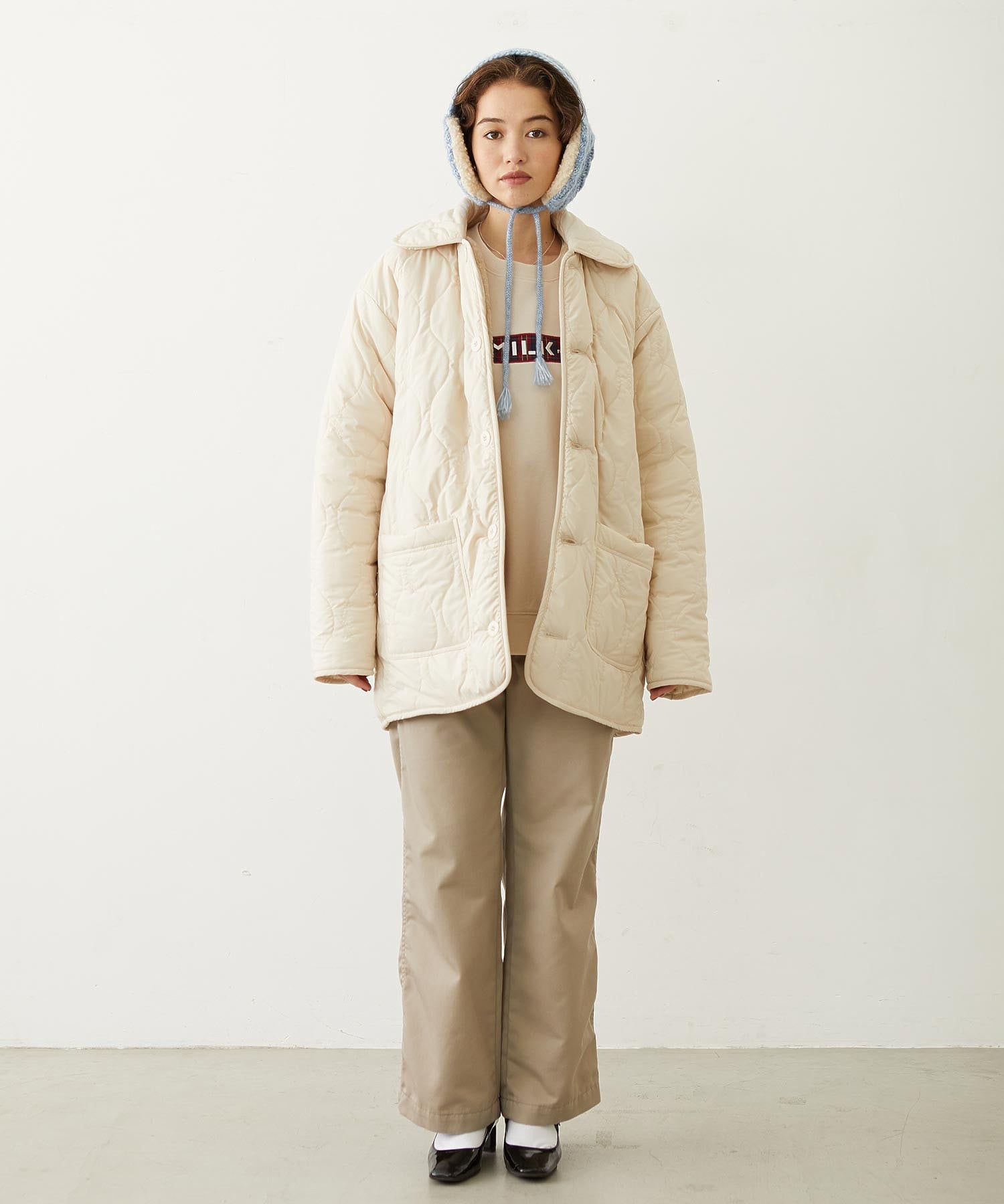 REVERSIBLE QUILTED LOGO LONG COAT