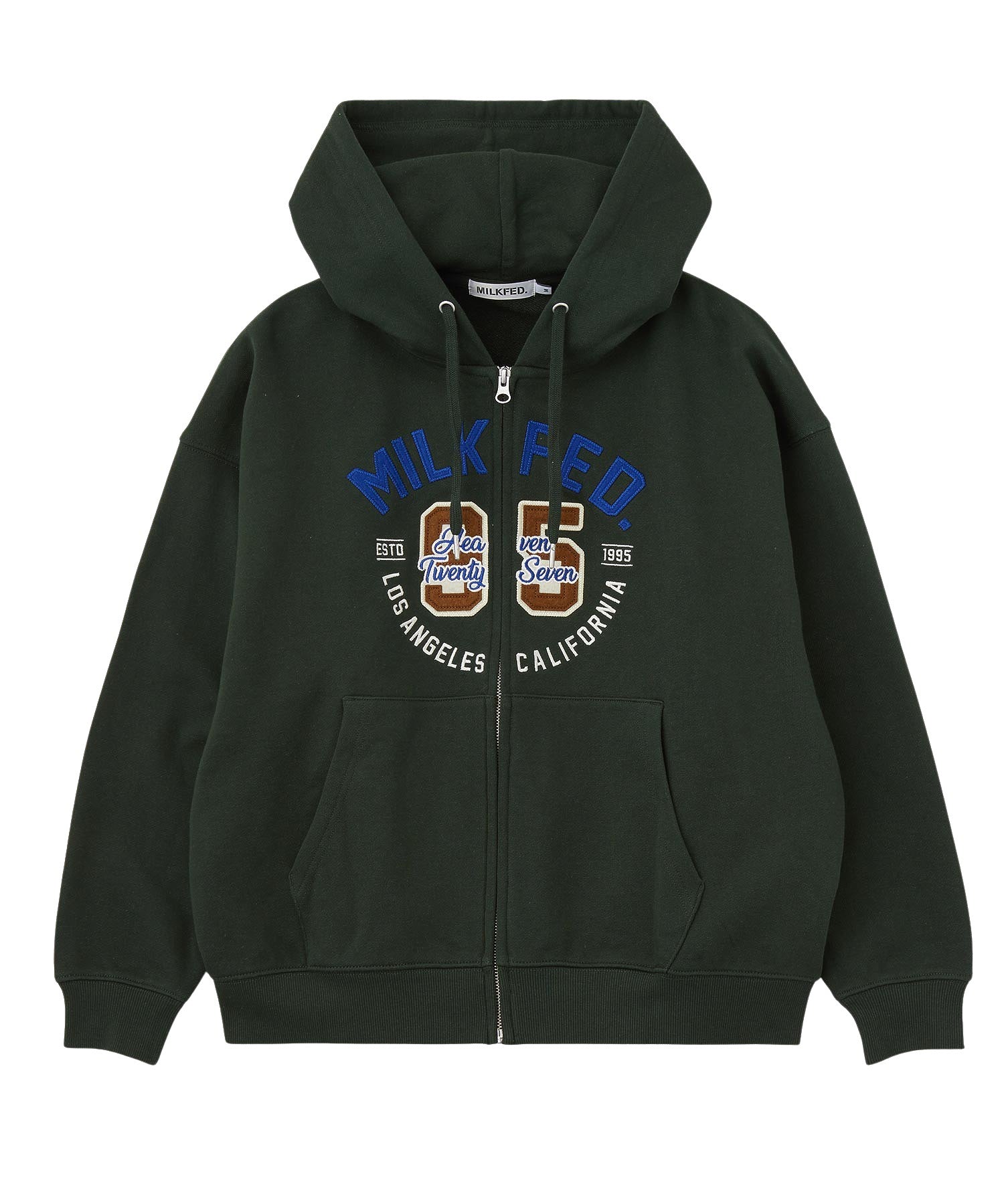 COLLEGE LOGO PATCH ZIP UP HOODIE