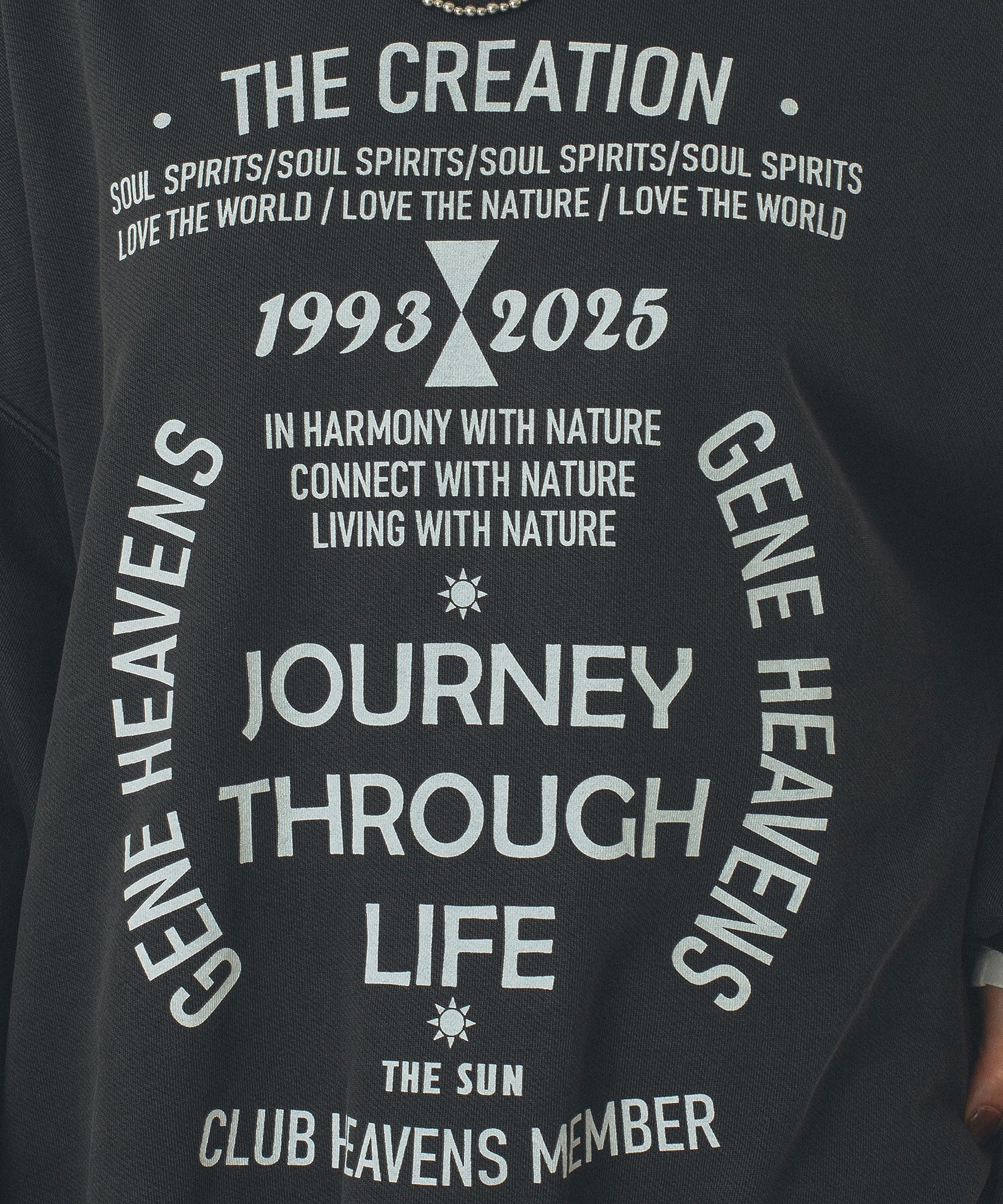 GENE HEAVENS/VOLUME SLEEVE PRINT SWEAT