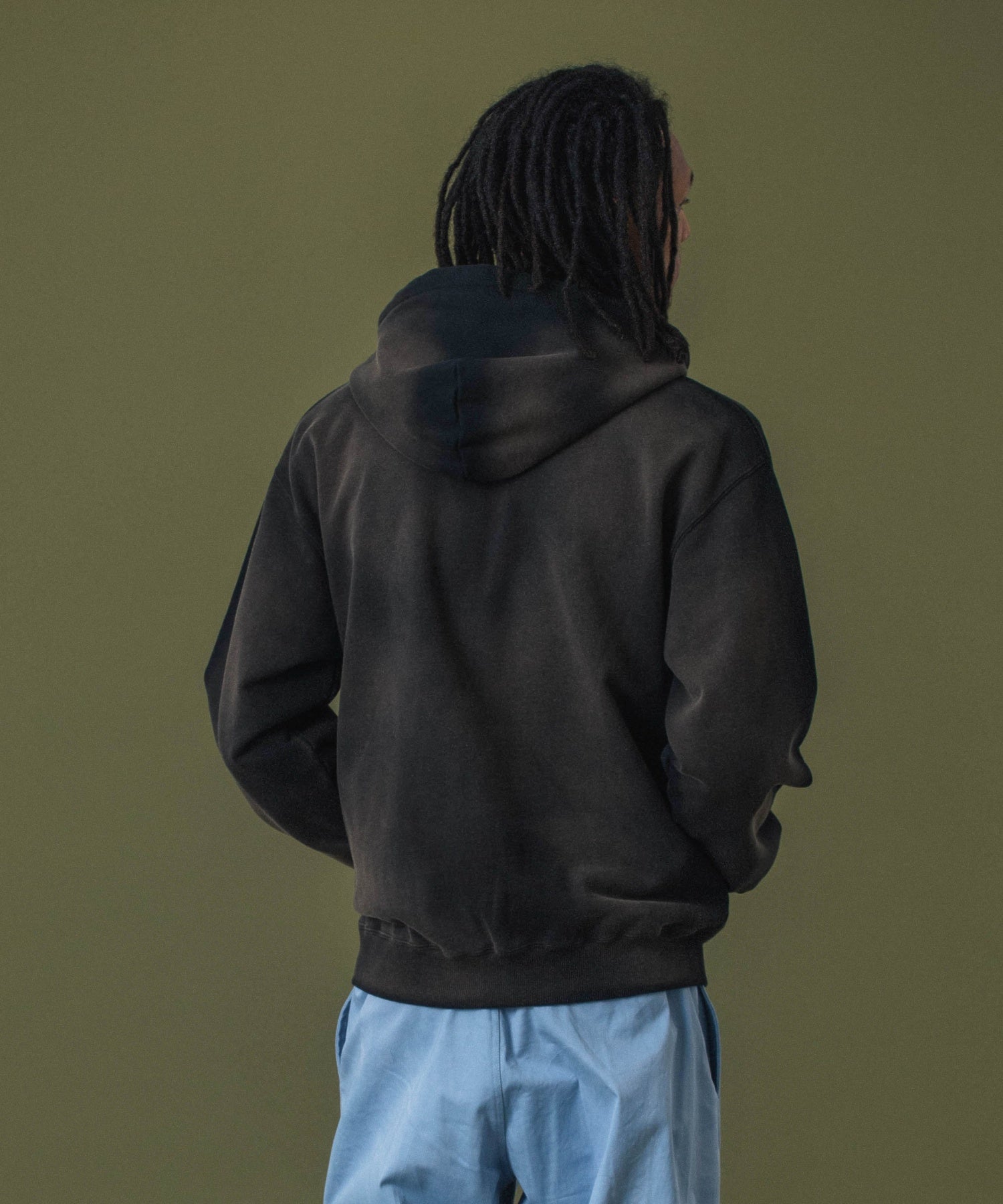 DISCHARGE PRINTED OG ZIP HOODED SWEATSHIRT