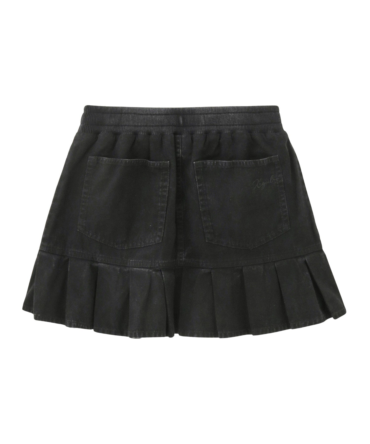 WAIST RIB PLEATED MINI SKIRT