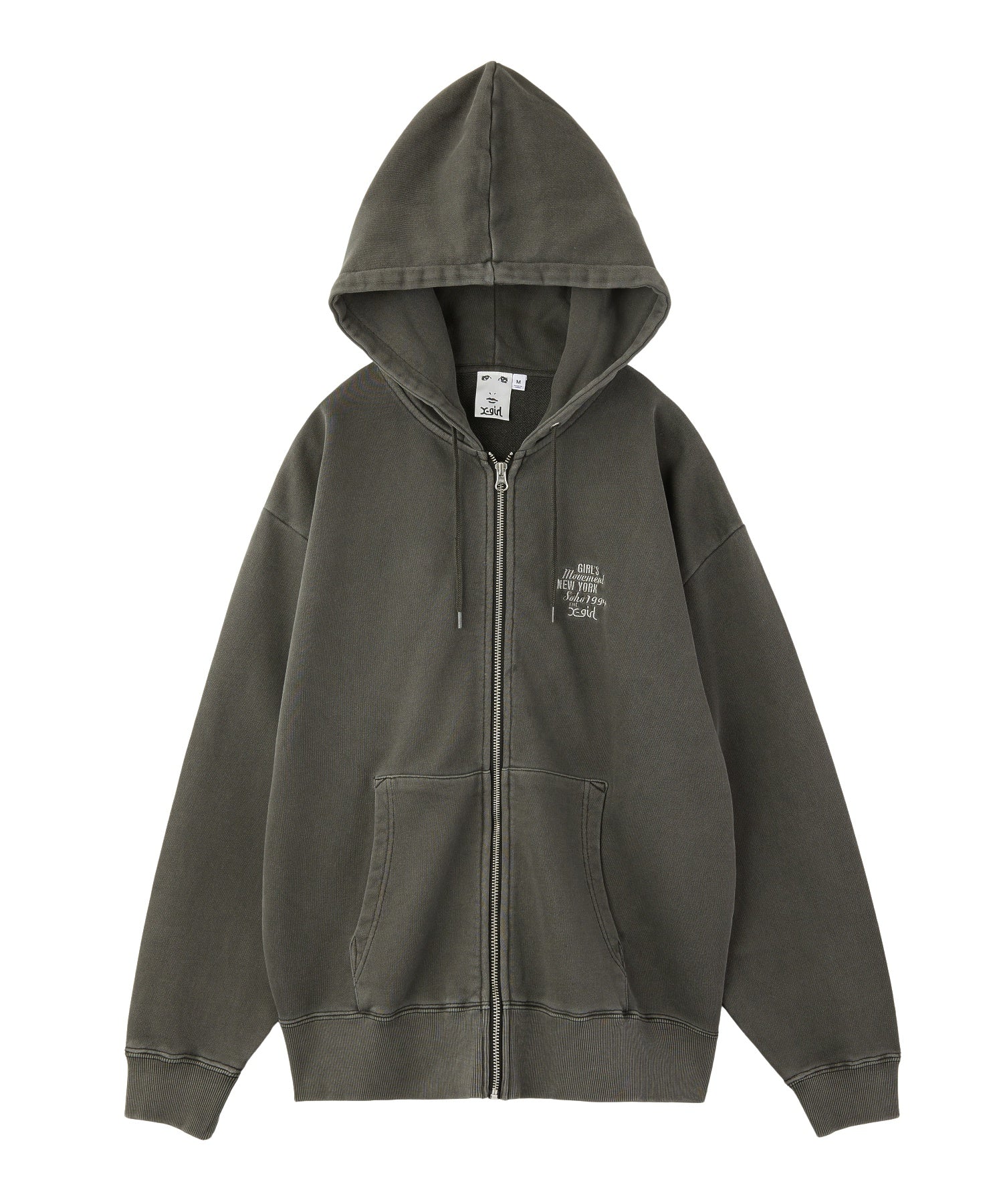 MIX LOGO & FACE FADED ZIP UP SWEAT HOODIE