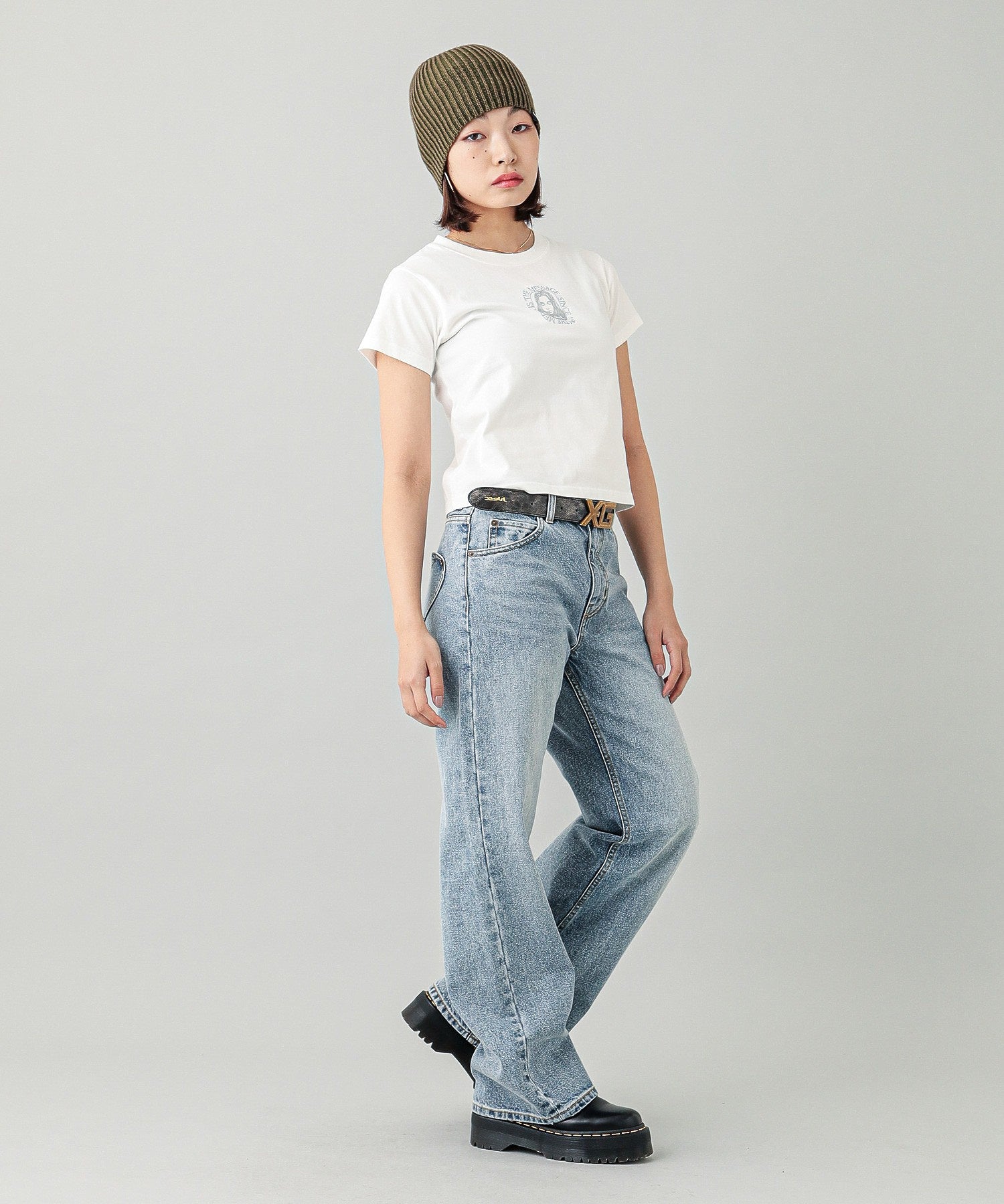 FACE ROUNDED SQUARE S/S BABY TEE