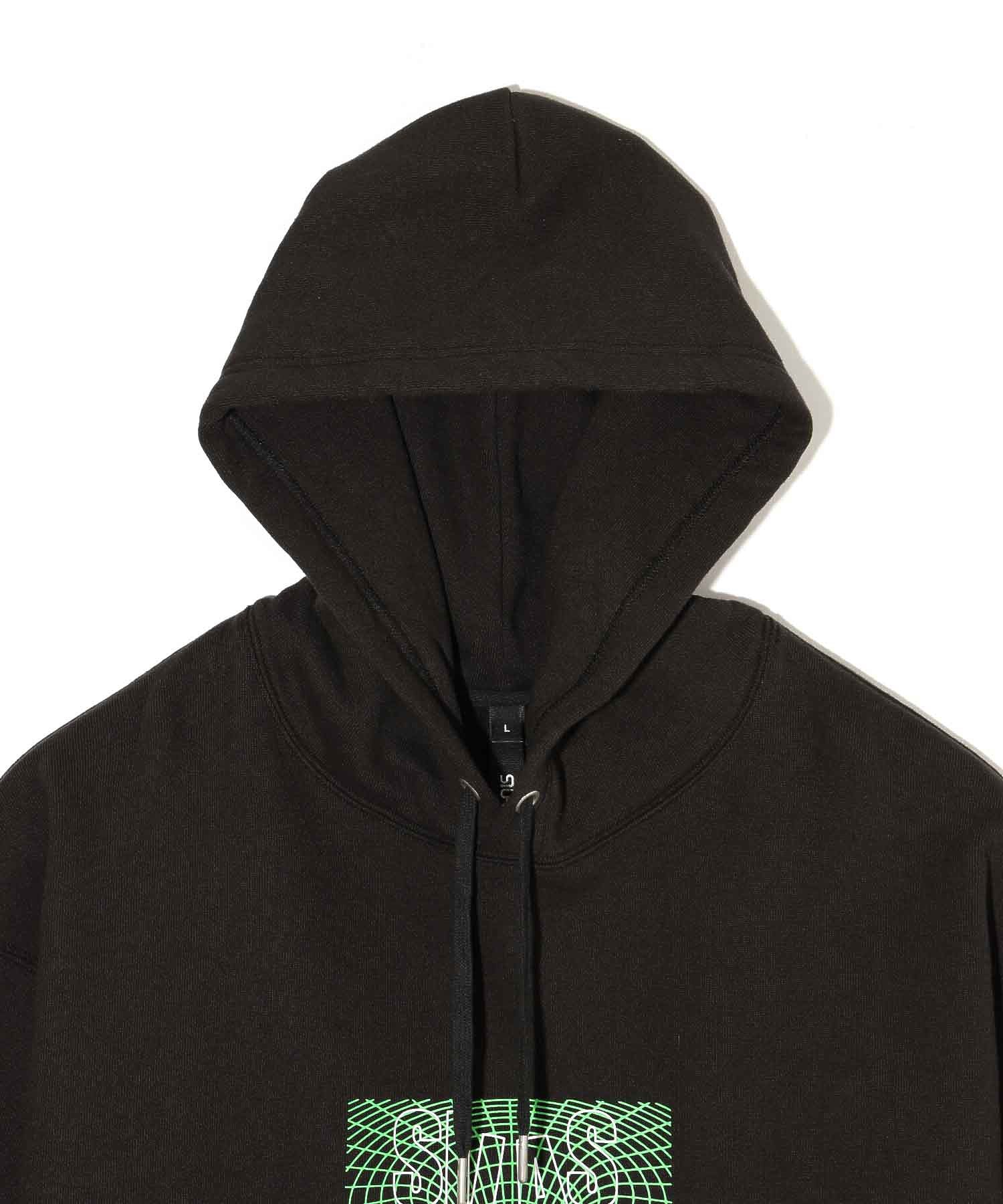 GRID LOGO WIDE HOODIE SILAS