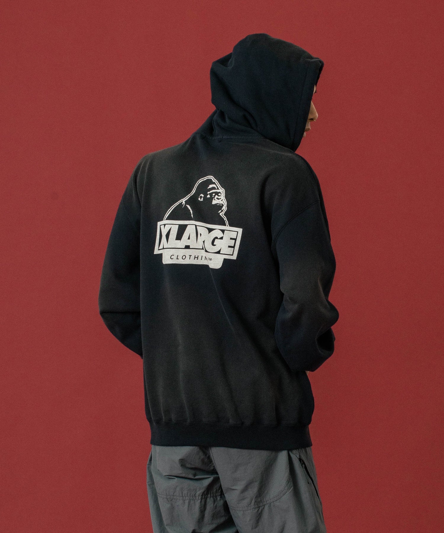 DISCHARGE PRINTED SLANTED OG HOODED SWEATSHIRT