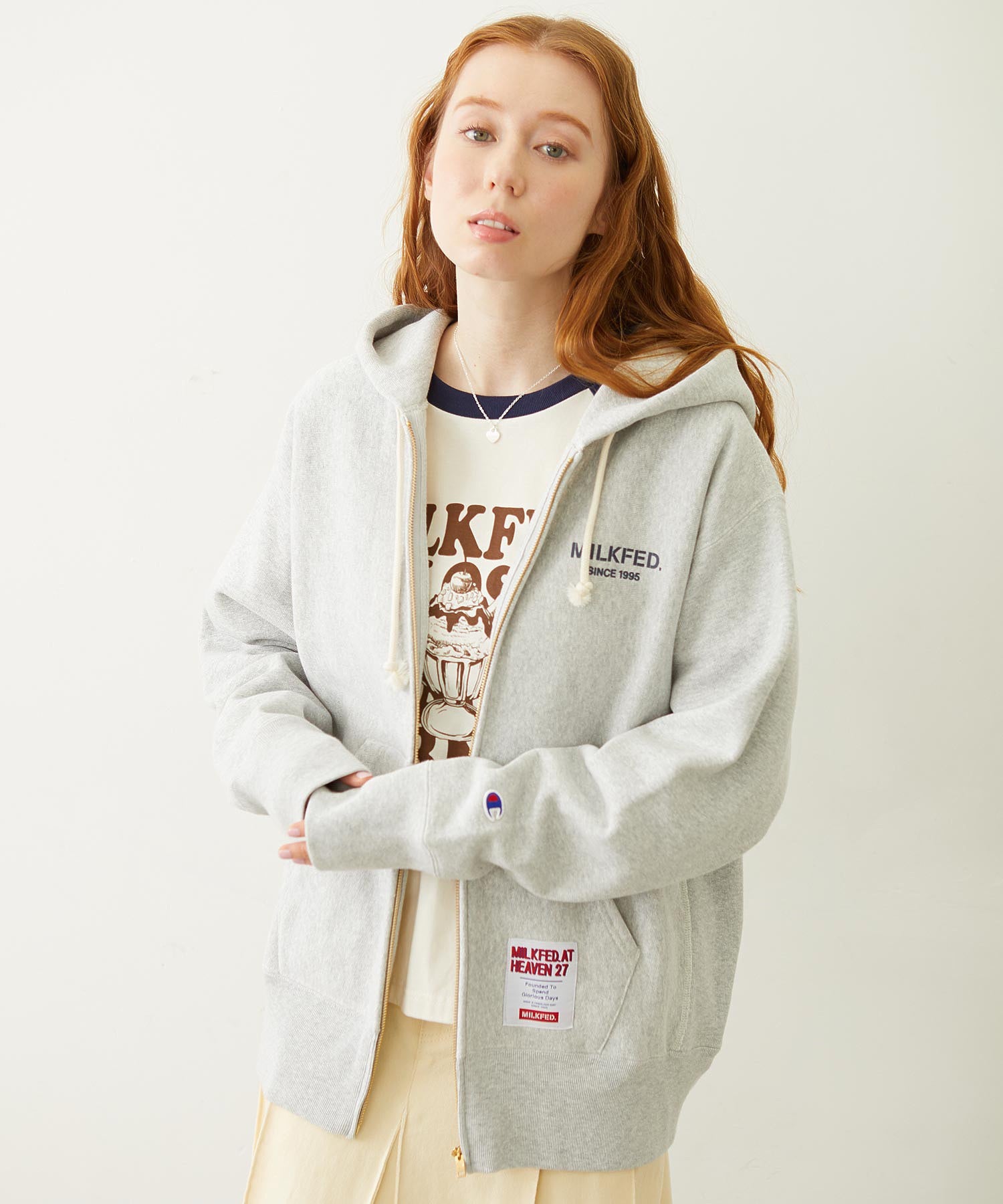 MILKFED. × CHAMPION SWEAT ZIP HOODIE
