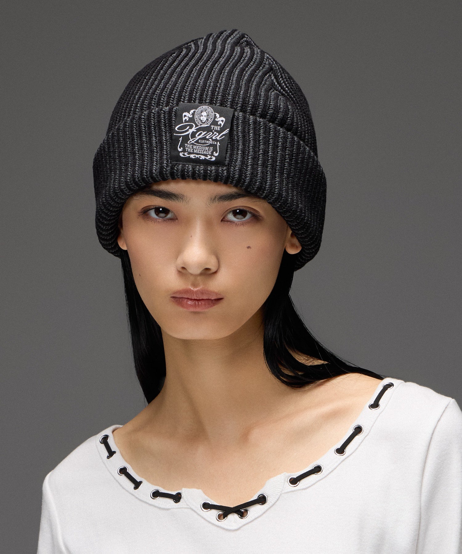 BICOLOR RIB CUFF BEANIE