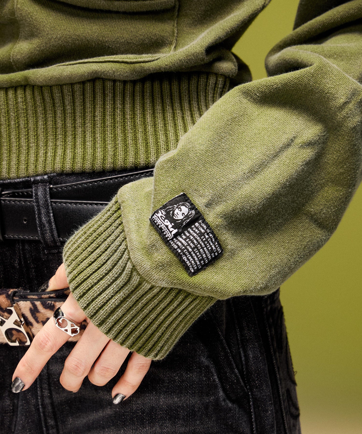FADED SWEAT AND RIB ZIP UP COMPACT HOODIE