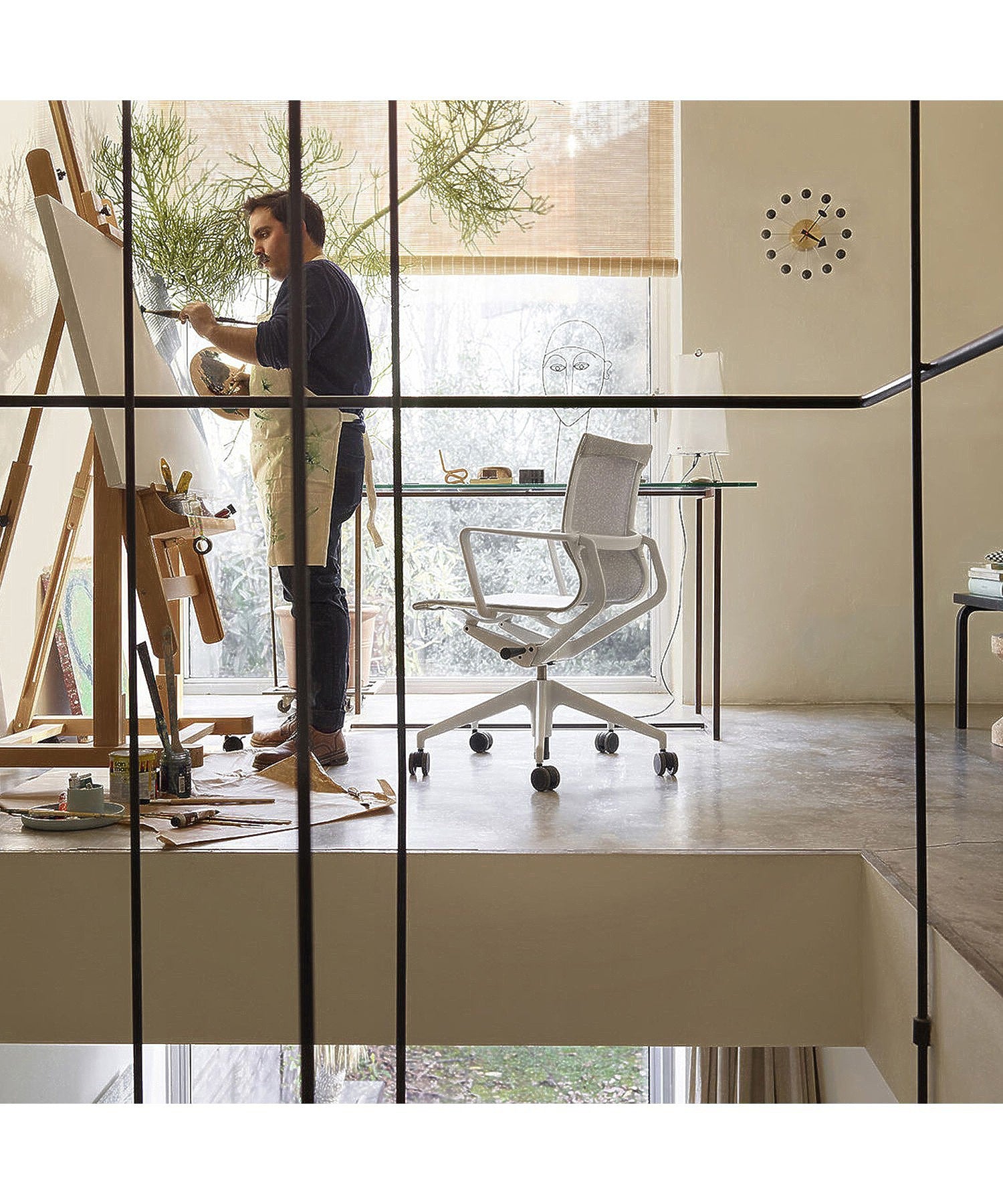 Vitra Ball Clock Braass Cherry