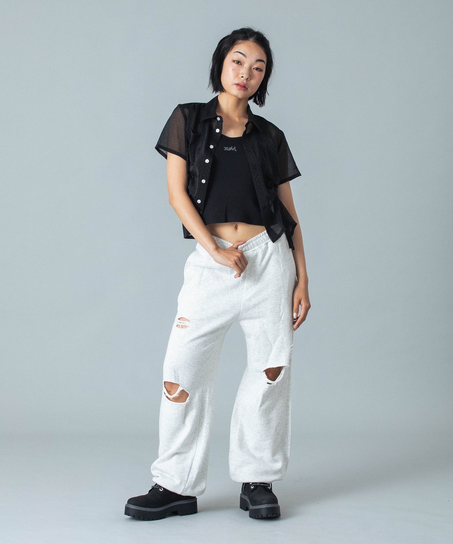 FRONT DRAWSTRING S/S SHIRT