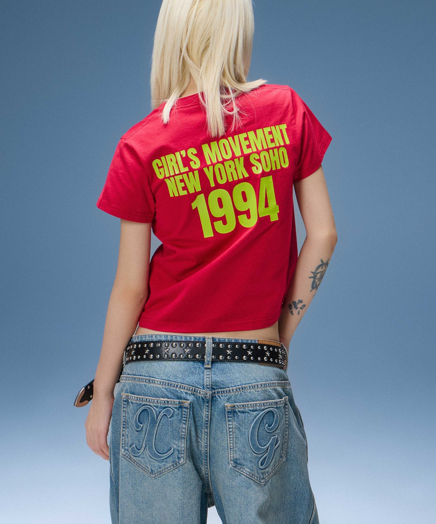 DISTRESSED BAGGY DENIM PANTS