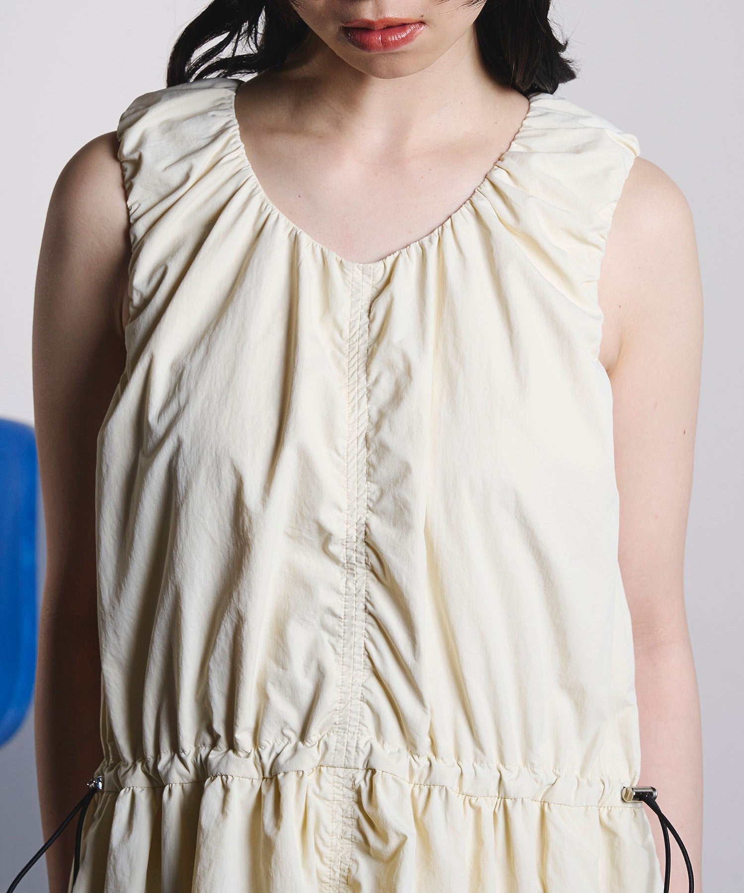 DRAWSTRING SLV.LESS DRESS