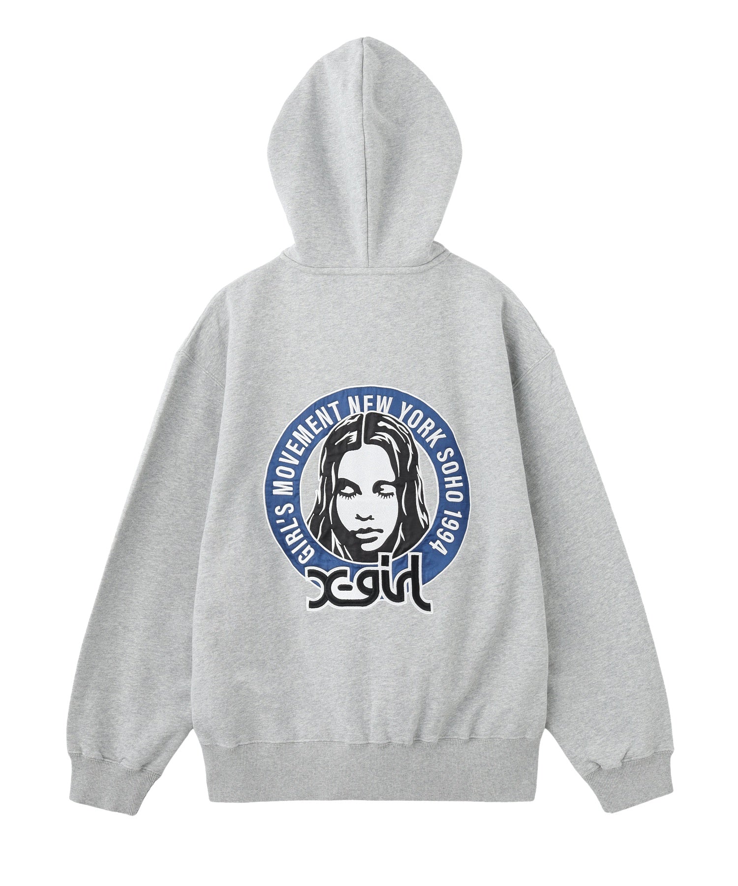 FACE IN CIRCLE LOGO PATCH ZIP UP SWEAT HOODIE