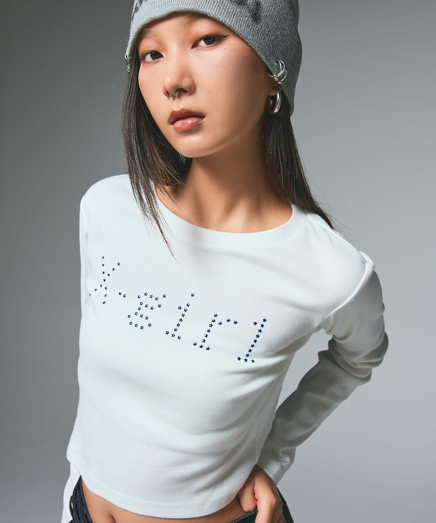 STAR MOTIF LOGO L/S BABY TEE