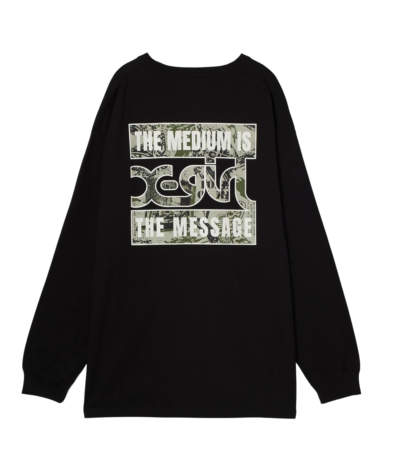 BRUSHED COLLAGE GRAPHIC LOGO L/S BIG TEE DRESS