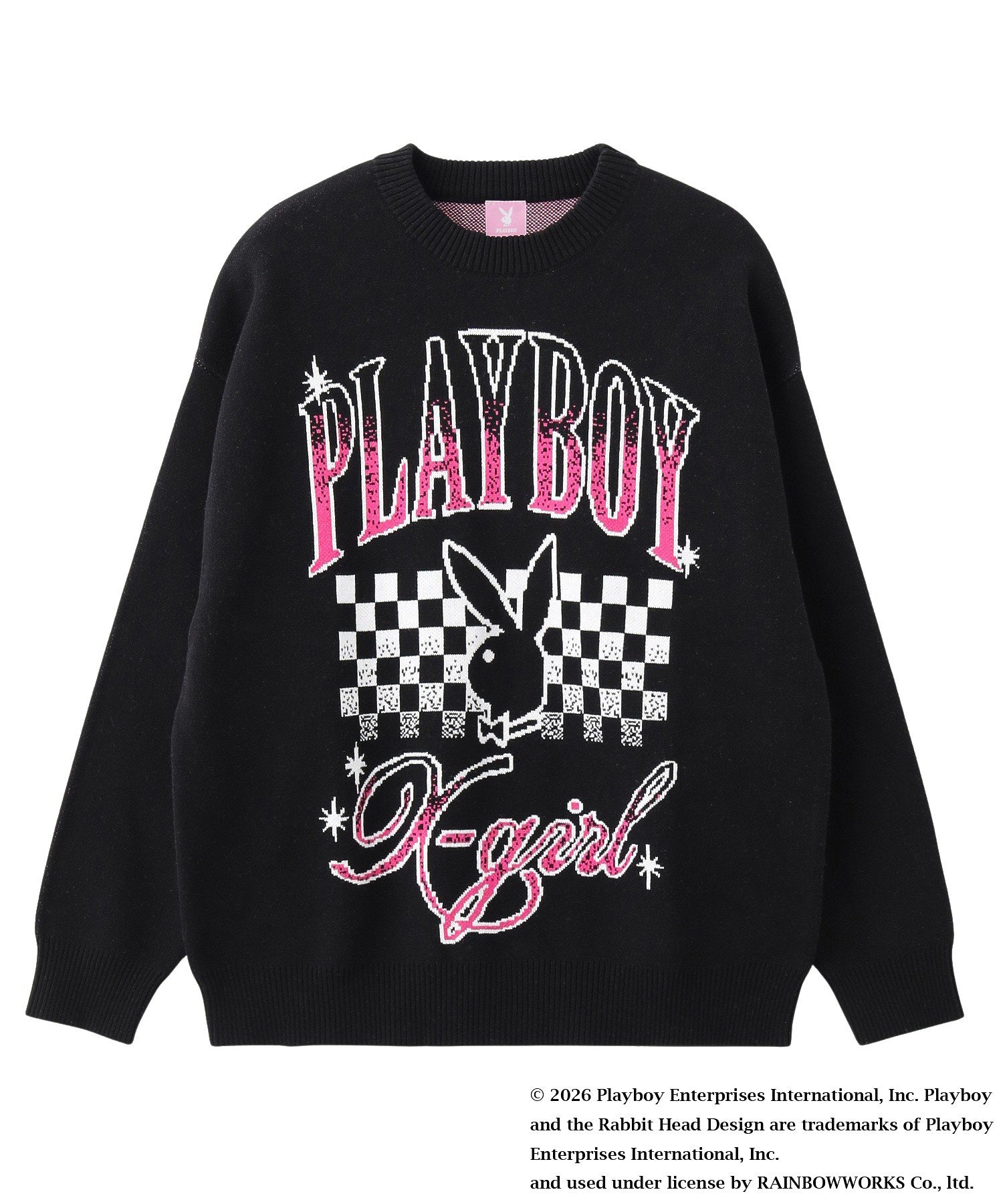 PLAYBOY × X-girl JACQUARD KNIT TOP