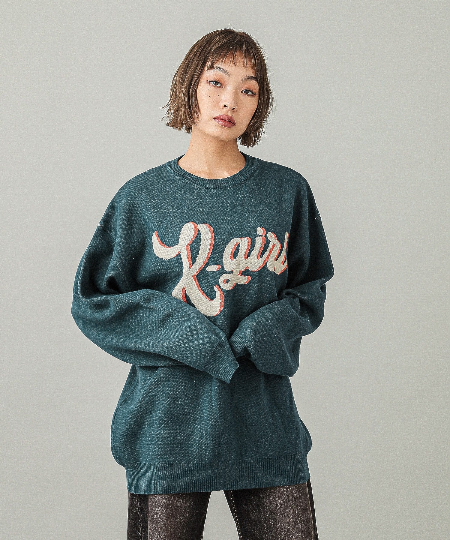 LOGO JACQUARD KNIT TOP