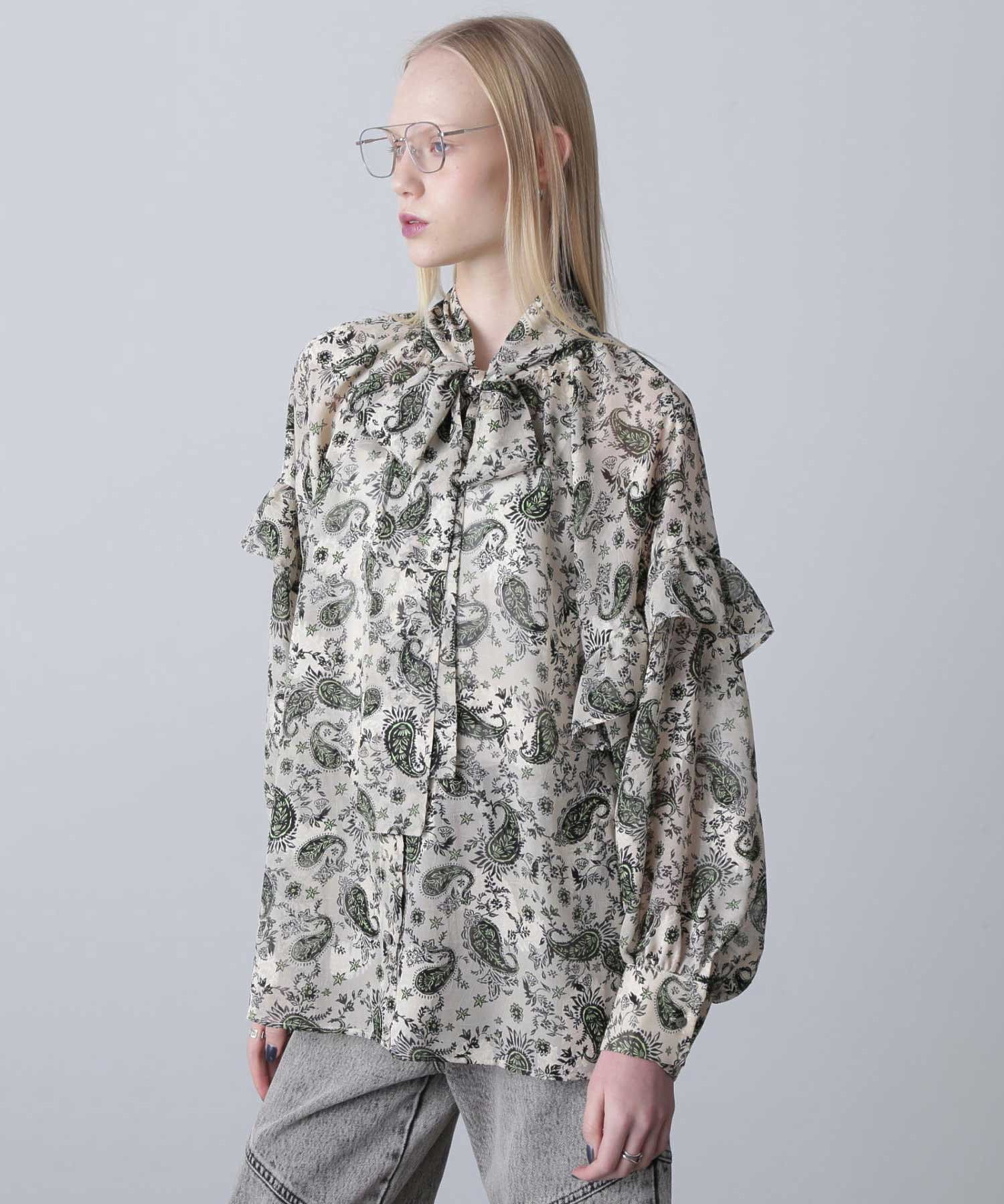 ジャガードプリントブラウス