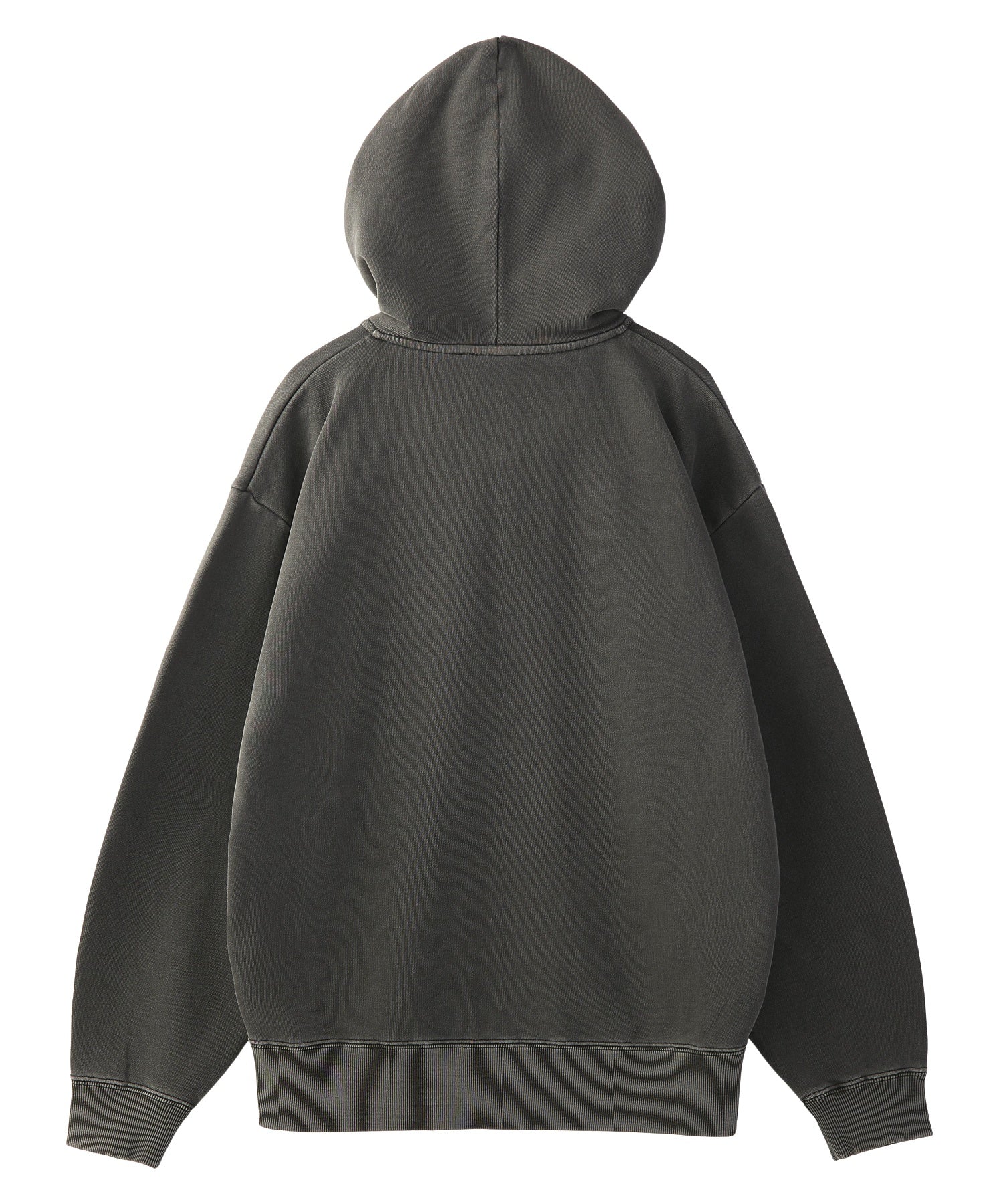LOGO PATCH PIGMENT DYED ZIP UP SWEAT HOODIE